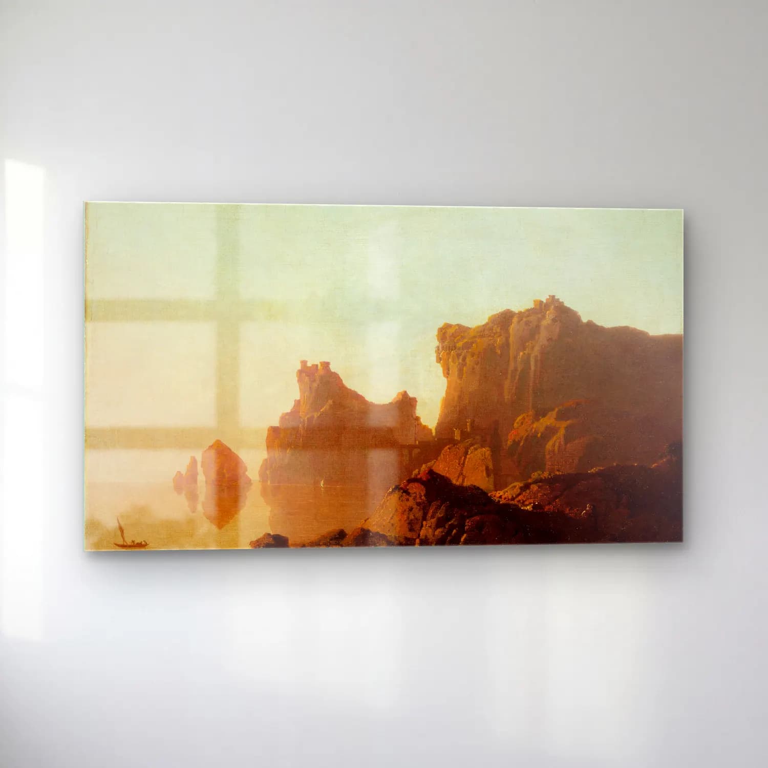 Joseph Wright – The Gulf of Salerno cam tablo — sol açıdan görünüm