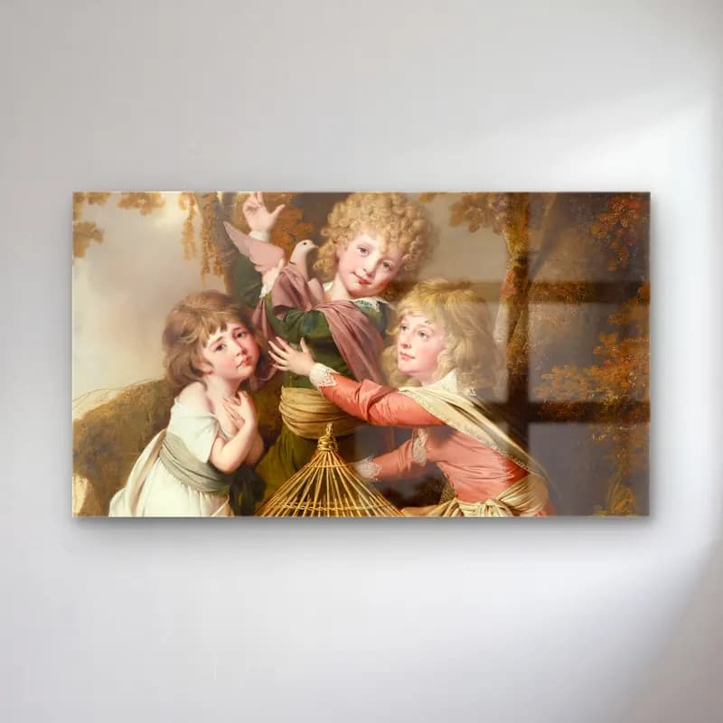 Joseph Wright – The Synnot Children cam tablo — Joseph Wright – The Synnot Children — yağlı boya dini sahne