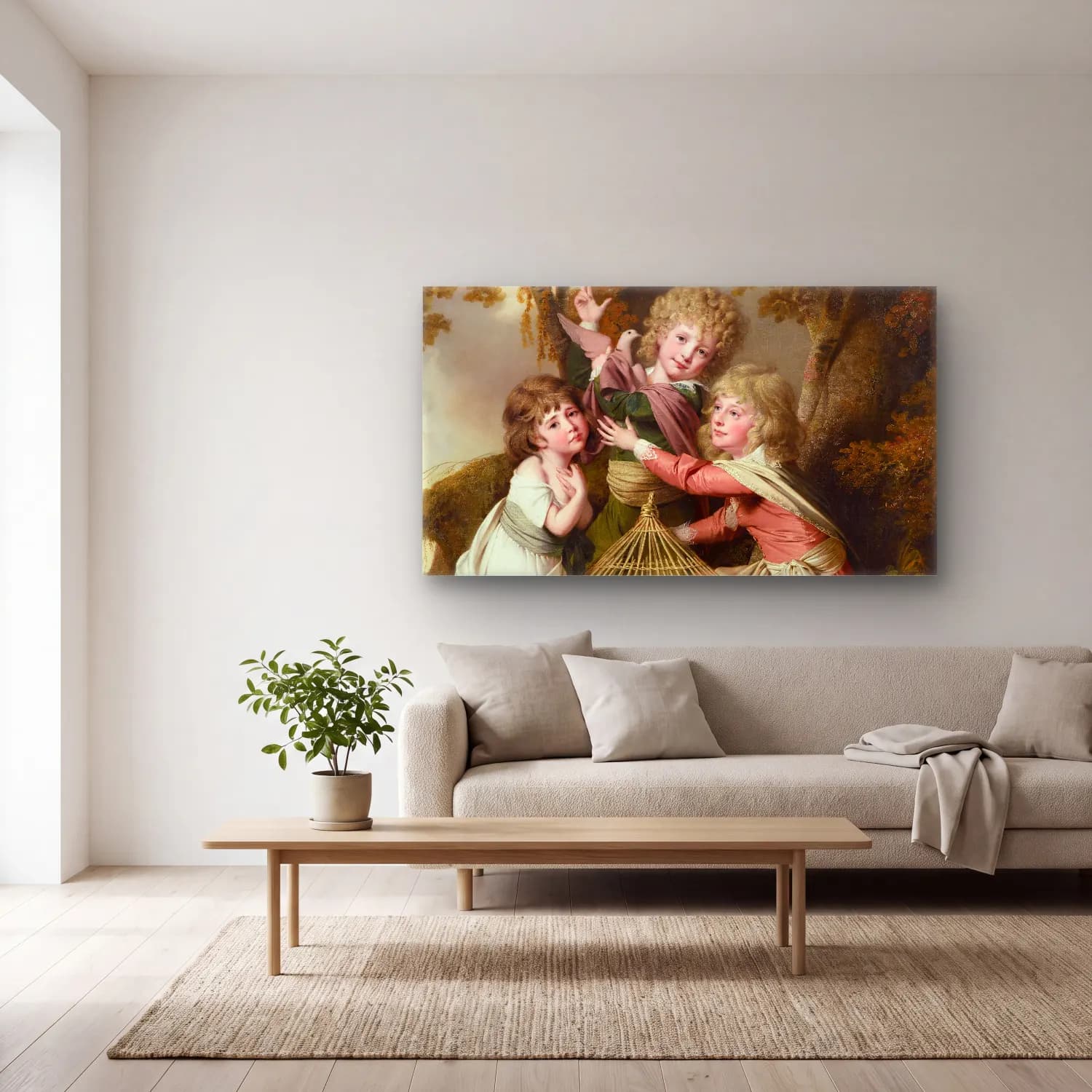 Joseph Wright – The Synnot Children cam tablo — açık renk salonda