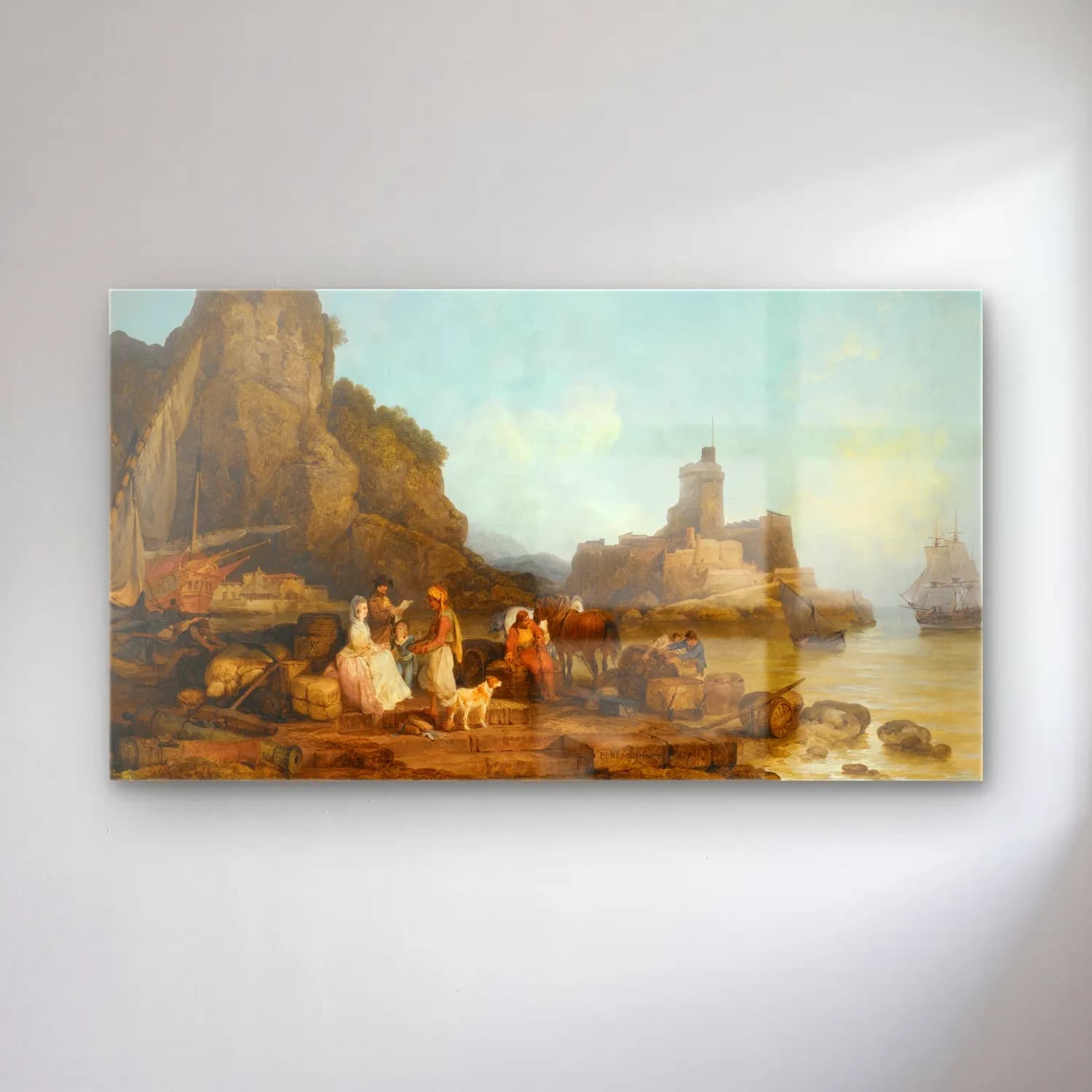 Philip James de Loutherbourg – A Sea Port In The Levant, Morning cam tablo — Philip James de Loutherbourg – A Sea Port In The Levant, Morning — yağlı boya dini sahne