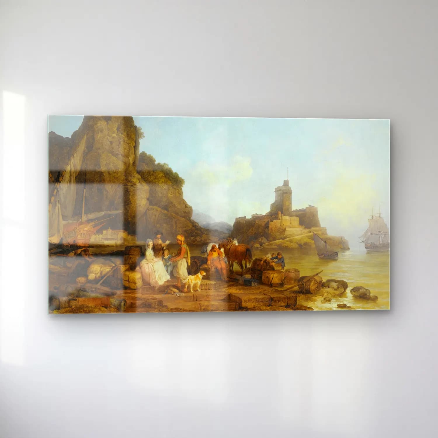 Philip James de Loutherbourg – A Sea Port In The Levant, Morning cam tablo — sol açıdan görünüm