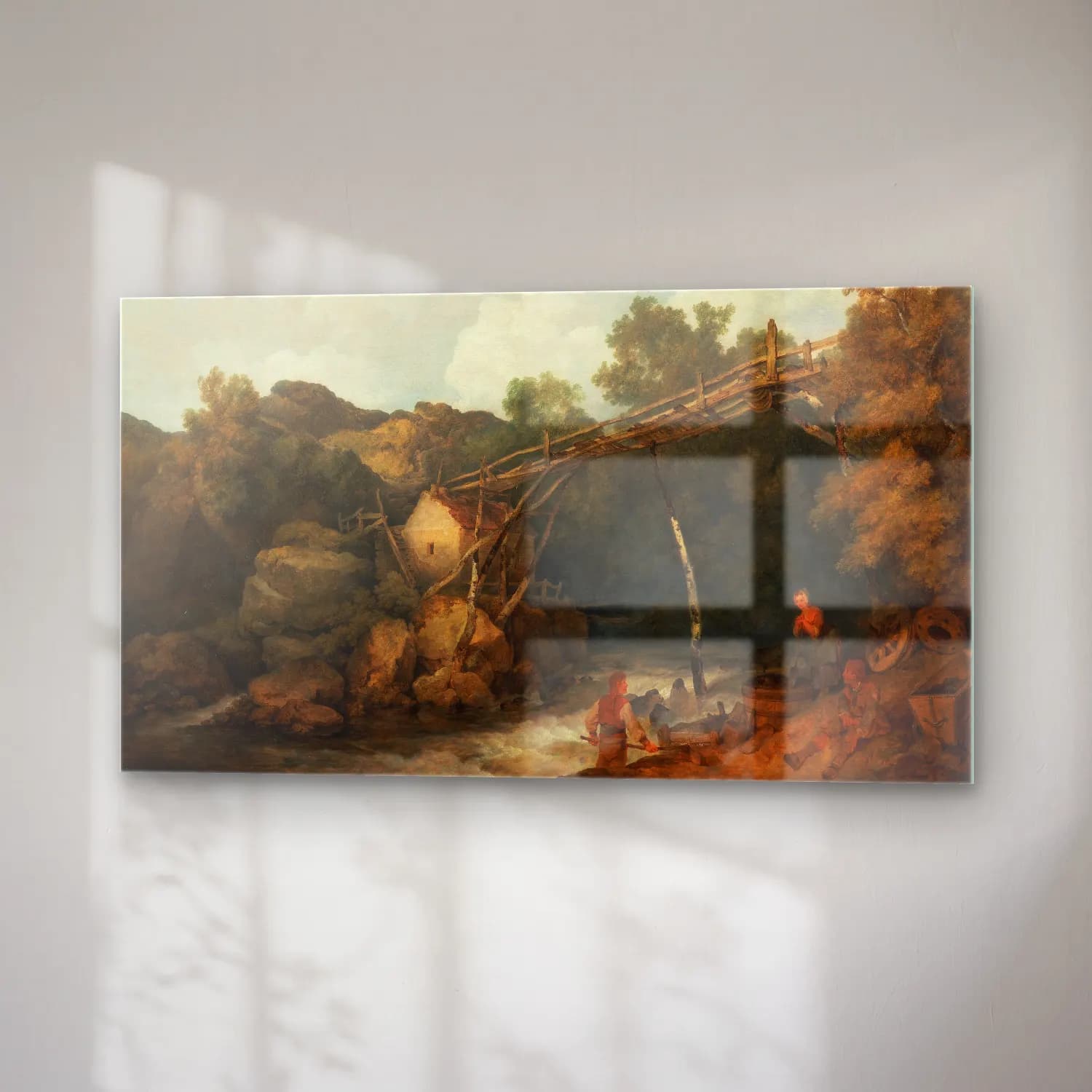 Philip James de Loutherbourg – A View near Matlock, Derbyshire with Figures Working… cam tablo — sağ açıdan görünüm