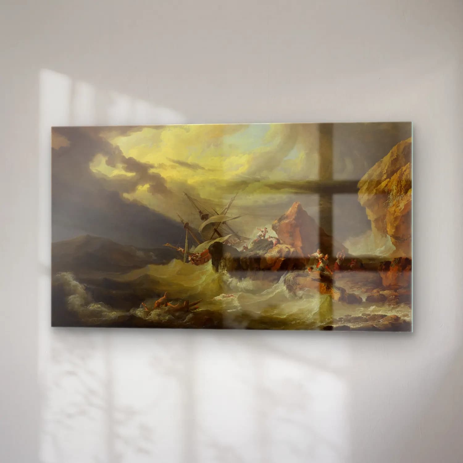 Philip James de Loutherbourg – A shipwreck off a rocky coast cam tablo — sağ açıdan görünüm