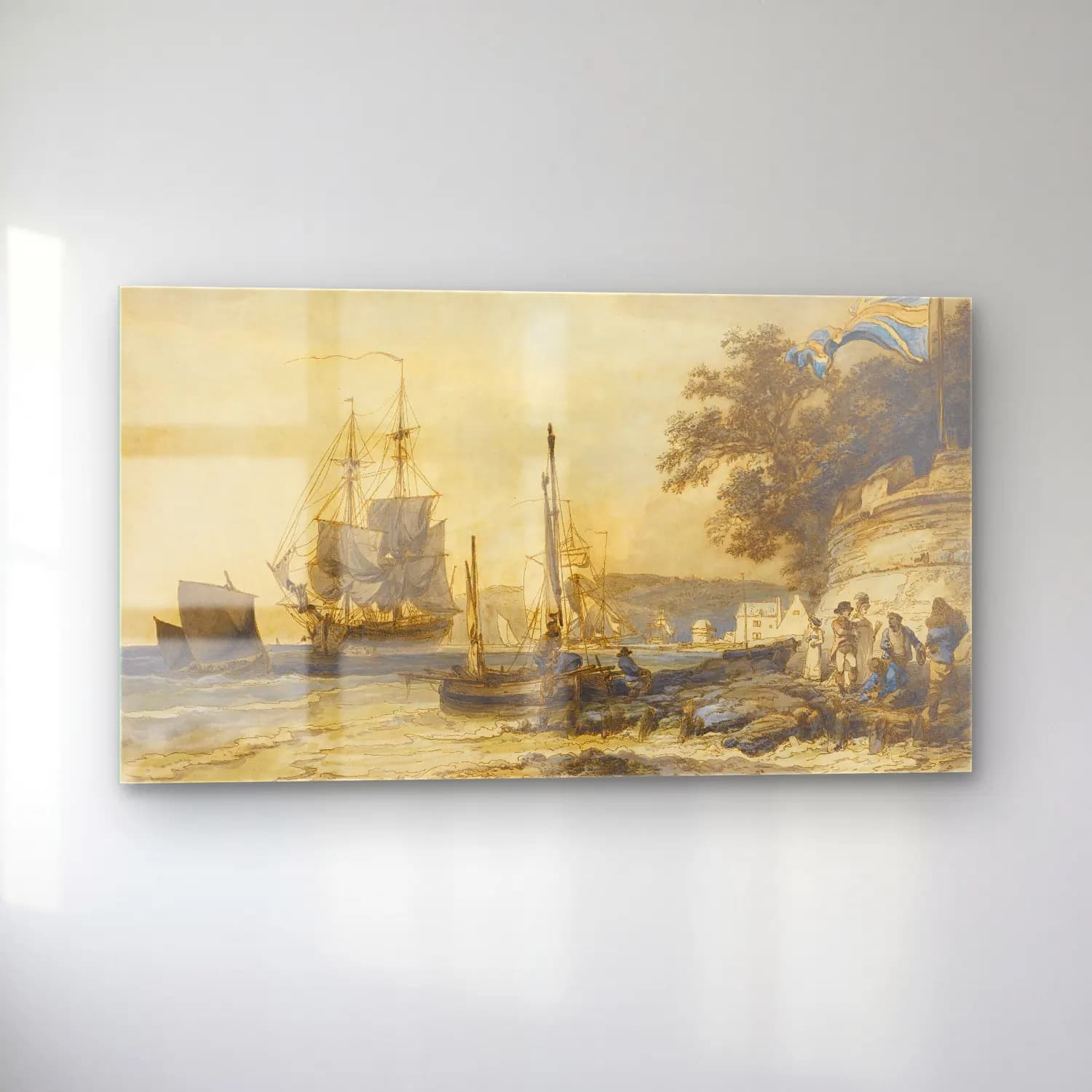 Philip James de Loutherbourg – Cowes Castle, Isle Of Wight cam tablo — sol açıdan görünüm