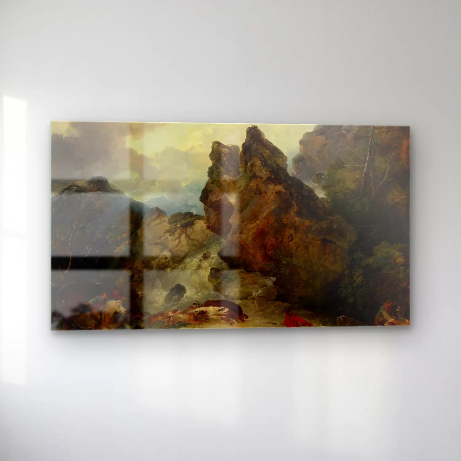 Philip James de Loutherbourg – Landscape with Boar Hunt cam tablo — sol açıdan görünüm