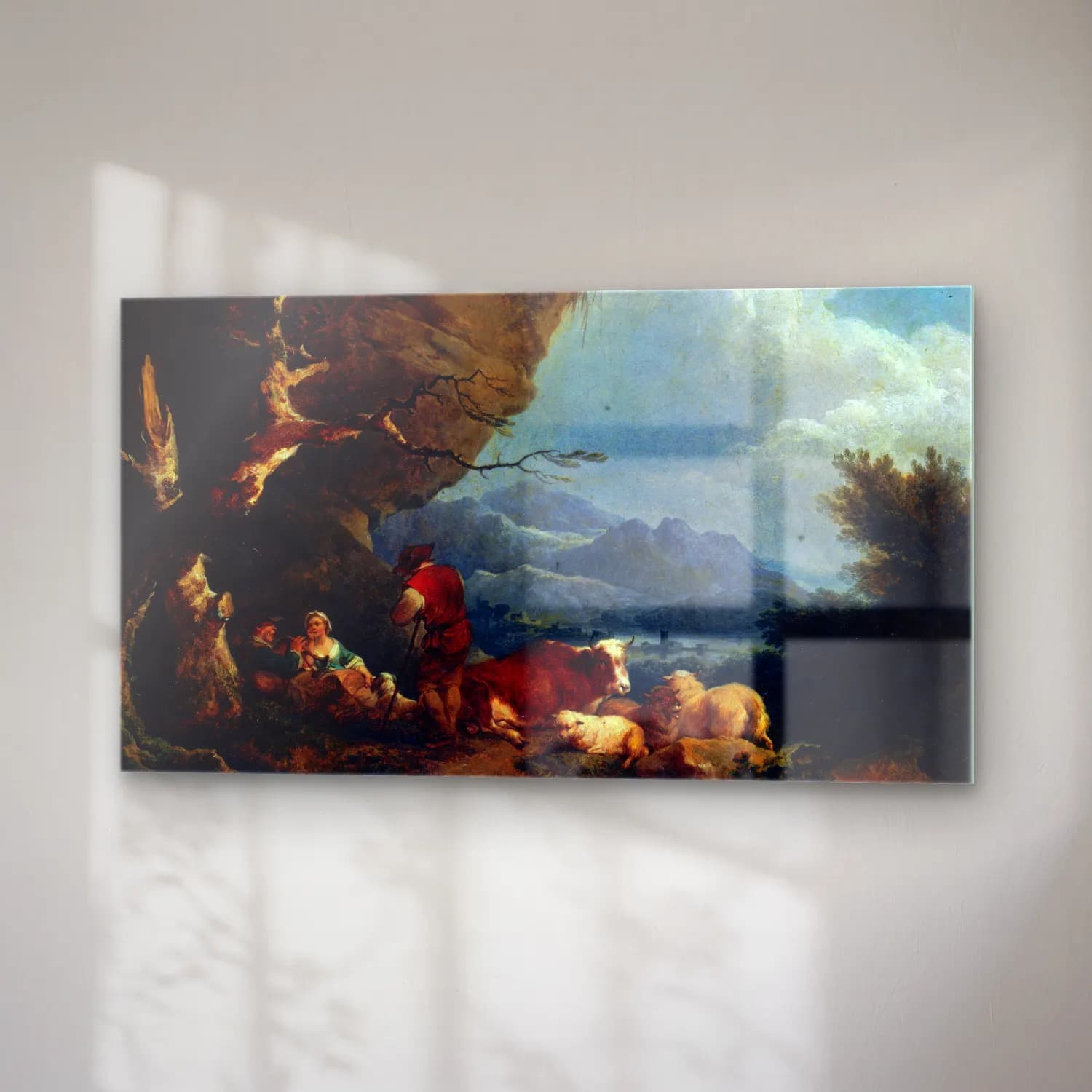 Philip James de Loutherbourg – Paysage animé de bergers cam tablo — sağ açıdan görünüm