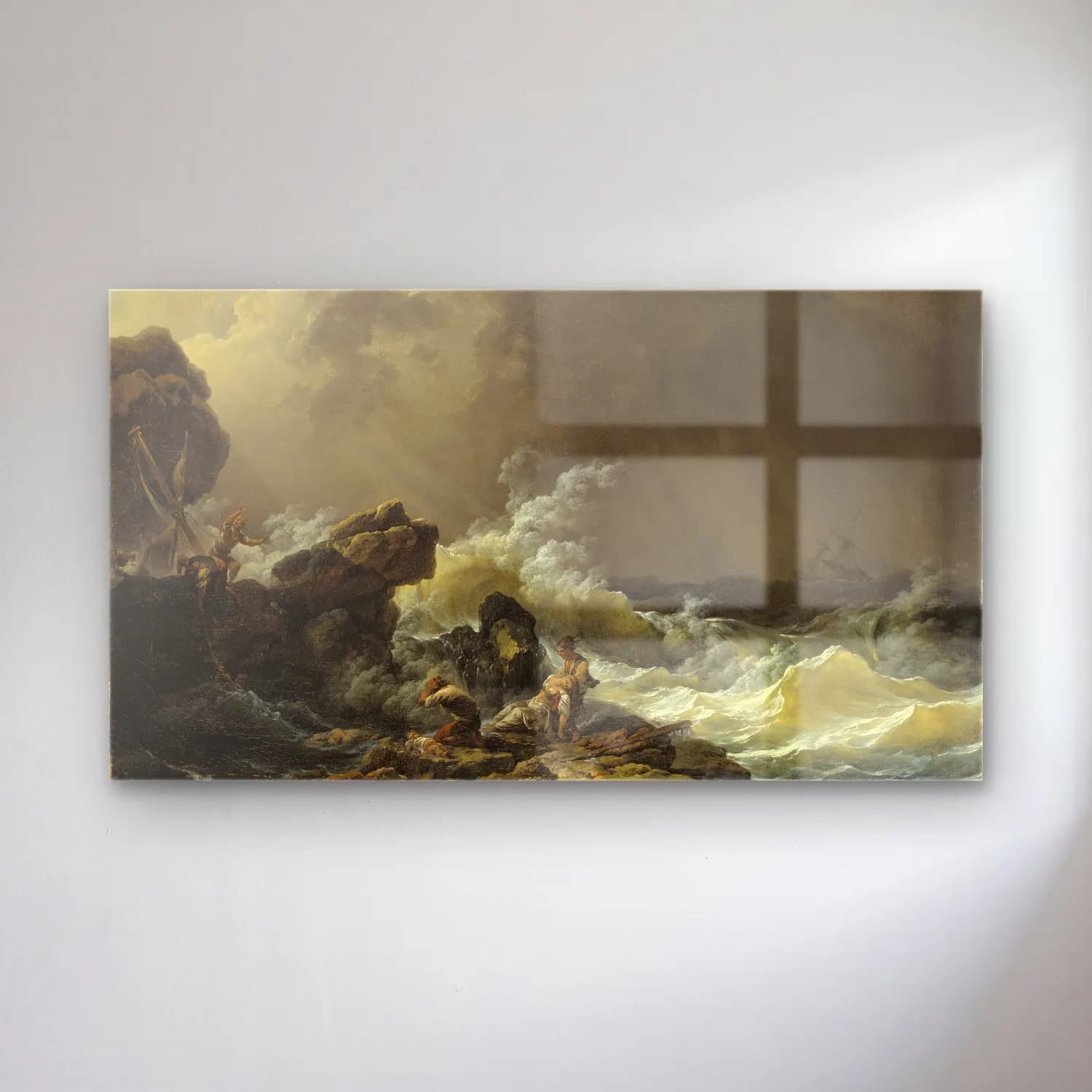 Philip James de Loutherbourg – Shipwreck (before 1812) cam tablo — Philip James de Loutherbourg – Shipwreck (before 1812) — yağlı boya fırtınalı denizde gemi