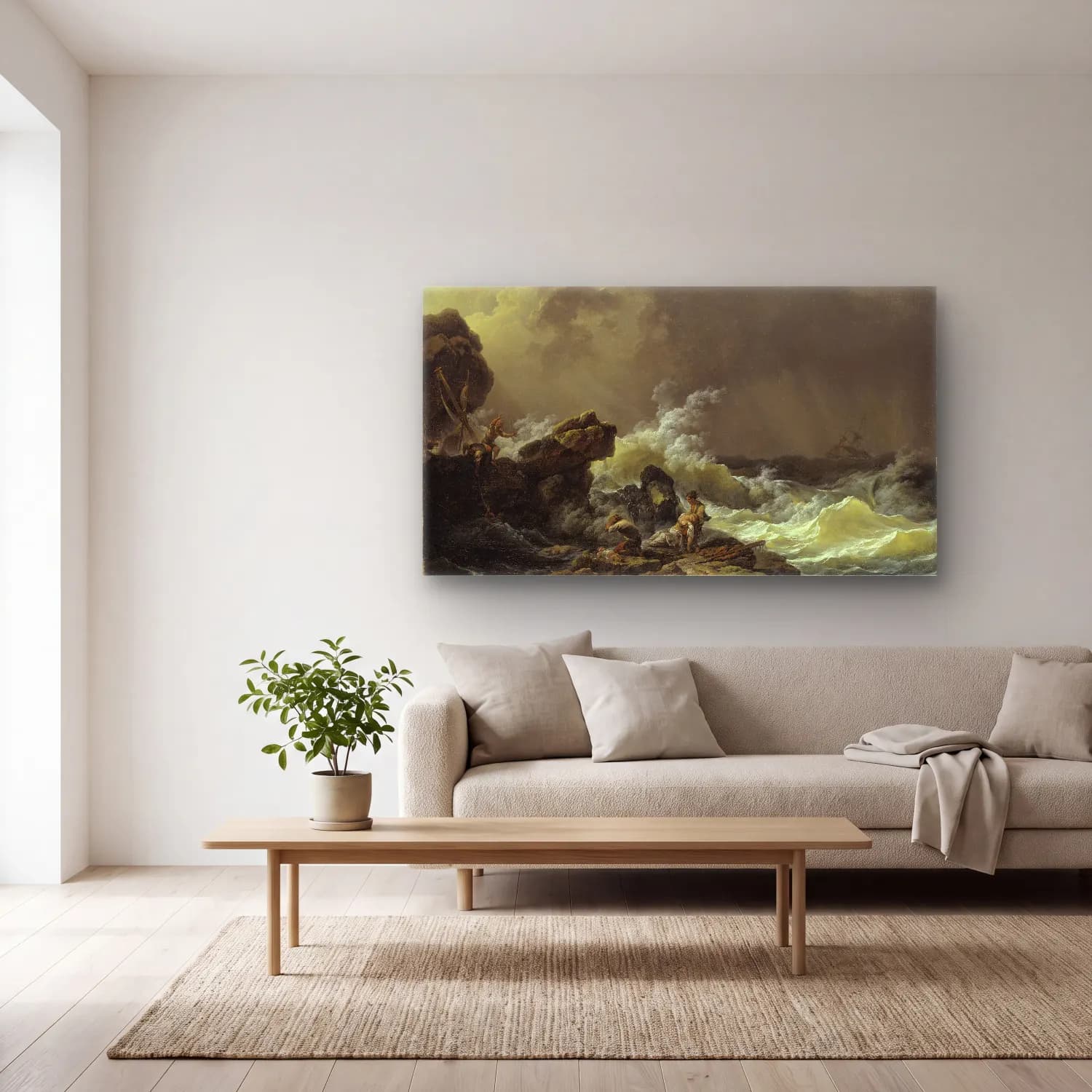 Philip James de Loutherbourg – Shipwreck (before 1812) cam tablo — açık renk salonda