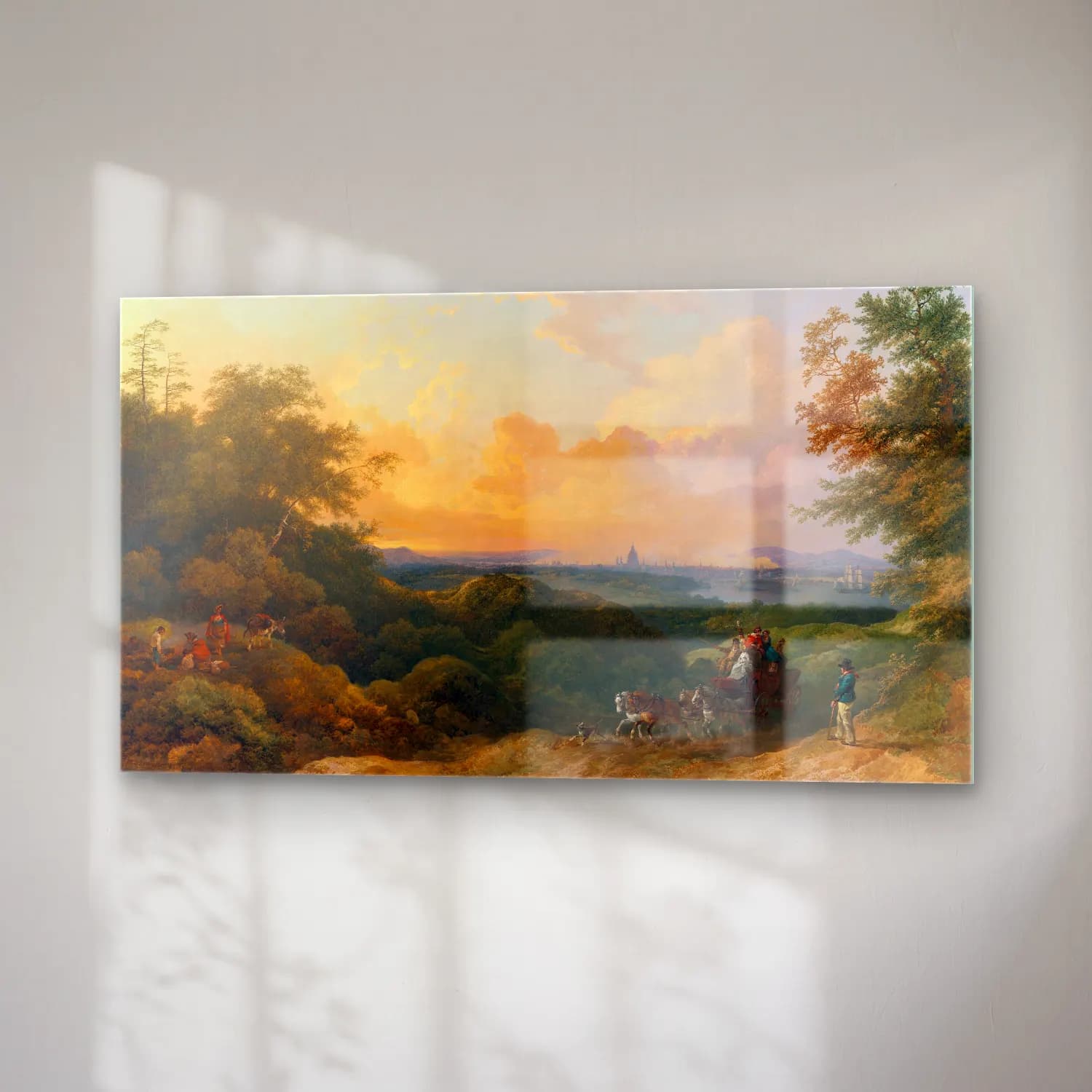 Philip James de Loutherbourg – The Evening Coach, London in the Distance cam tablo — sağ açıdan görünüm