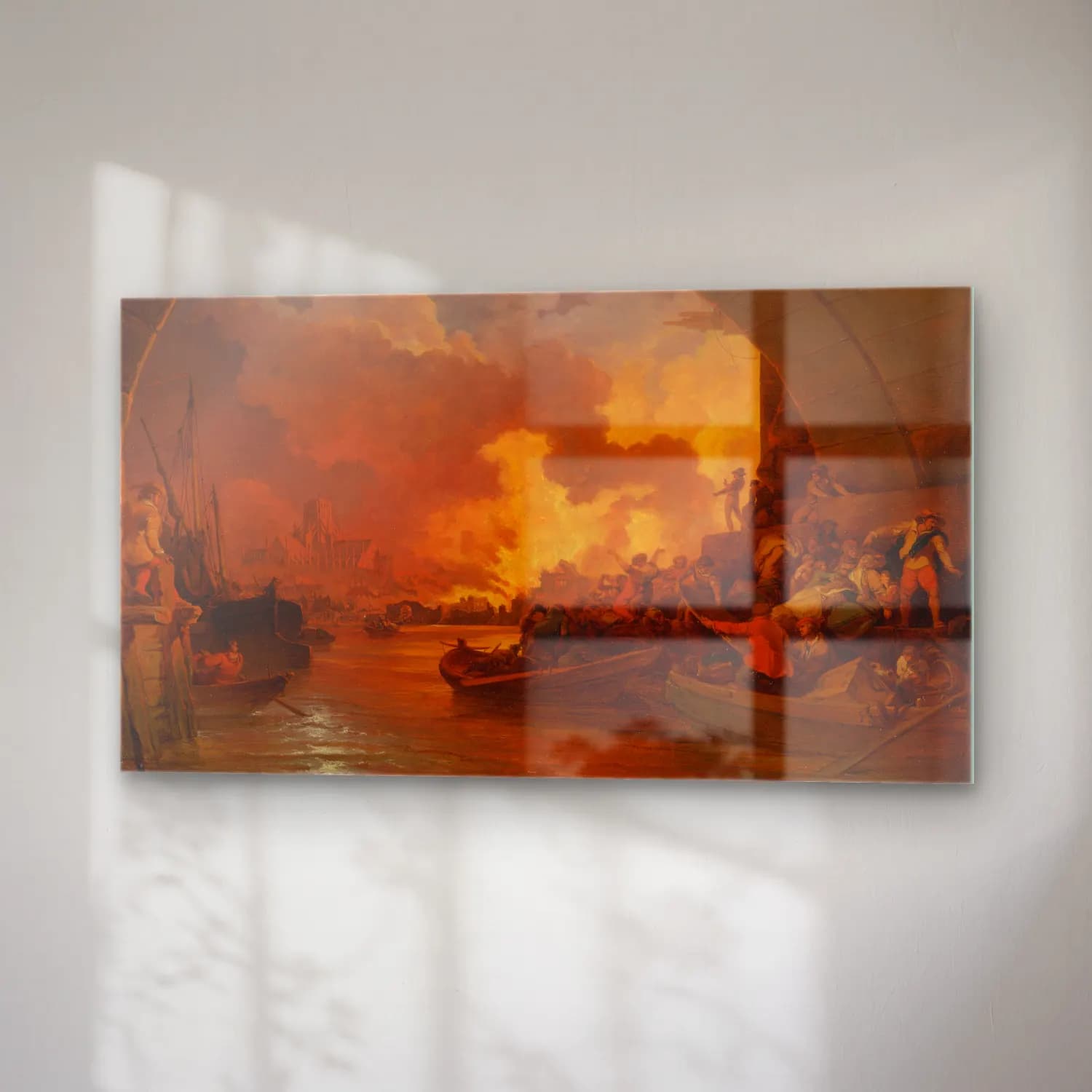 Philip James de Loutherbourg – The Great Fire of London (ca. 1797) cam tablo — sağ açıdan görünüm