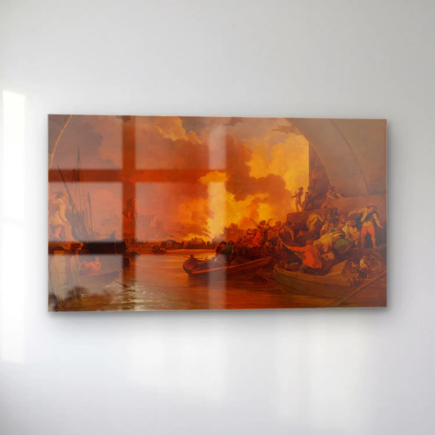 Philip James de Loutherbourg – The Great Fire of London (ca. 1797) cam tablo — sol açıdan görünüm