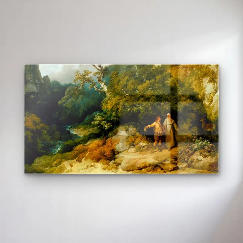 Philip James de Loutherbourg – The Hermit cam tablo — Philip James de Loutherbourg – The Hermit — yağlı boya mitolojik sahne