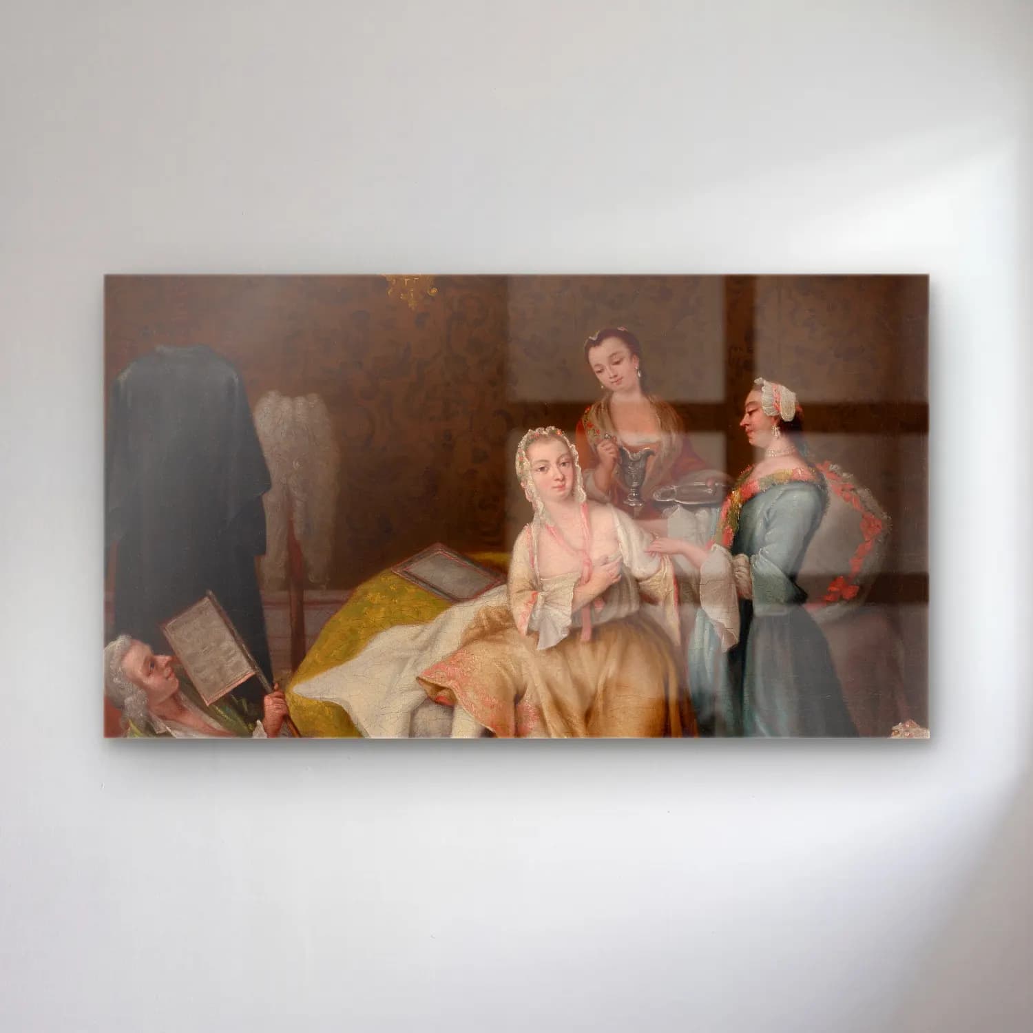 Pietro Longhi – Il risveglio della dama (The waking of the lady) cam tablo — Pietro Longhi – Il risveglio della dama (The waking of the lady) — yağlı boya kadın portresi
