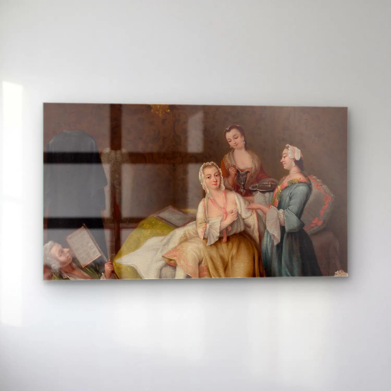 Pietro Longhi – Il risveglio della dama (The waking of the lady) cam tablo — sol açıdan görünüm