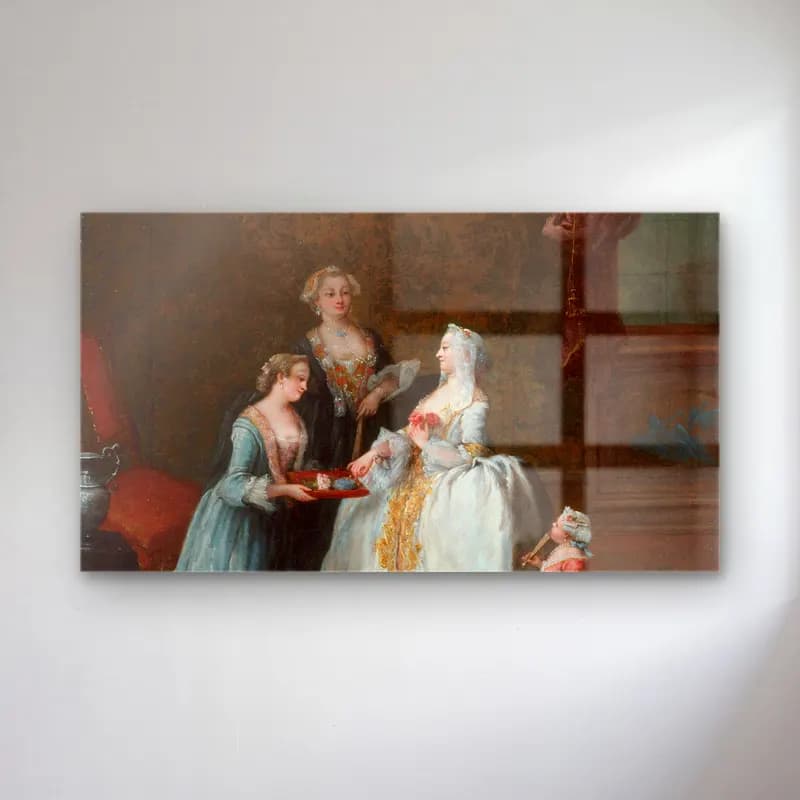 Pietro Longhi – Lady at Her Toilette (late 1740s) cam tablo — Pietro Longhi – Lady at Her Toilette (late 1740s) — yağlı boya tatlılar