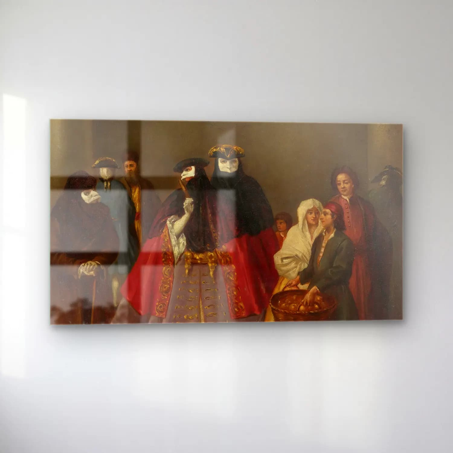 Pietro Longhi – Meeting of the Dominoes cam tablo — sol açıdan görünüm