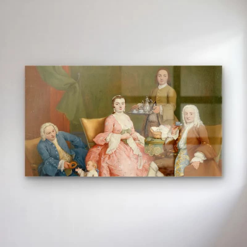 Pietro Longhi – Portrait of a Venetian Family with a Manservant Serving… cam tablo — Pietro Longhi – Portrait of a Venetian Family with a Manservant Serving… — yağlı boya dini sahne