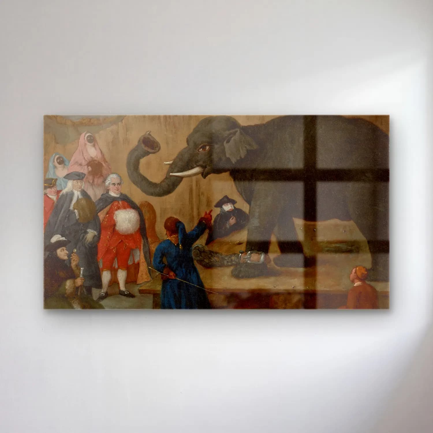 Pietro Longhi – The Display of the Elephant cam tablo — Pietro Longhi – The Display of the Elephant — yağlı boya fil