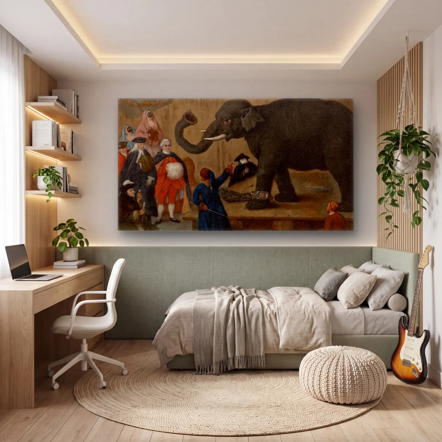 Pietro Longhi – The Display of the Elephant cam tablo — genç odasında