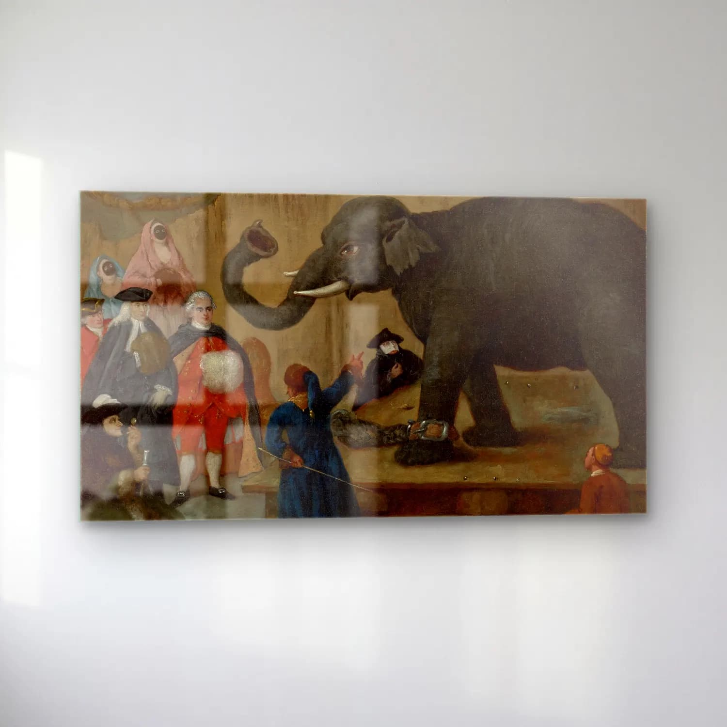 Pietro Longhi – The Display of the Elephant cam tablo — sol açıdan görünüm