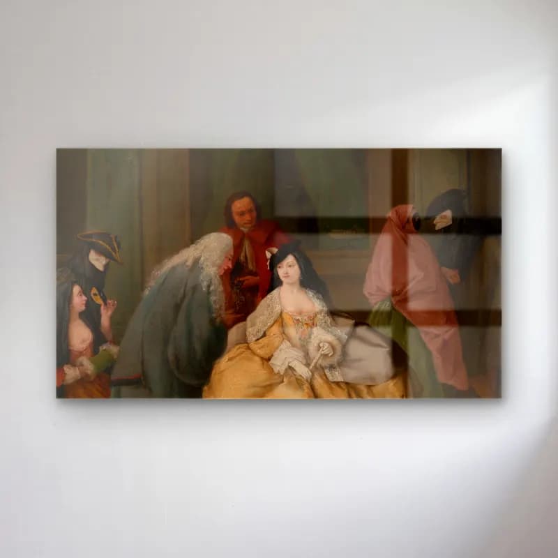 Pietro Longhi – The Meeting cam tablo — Pietro Longhi – The Meeting — yağlı boya kadın portresi