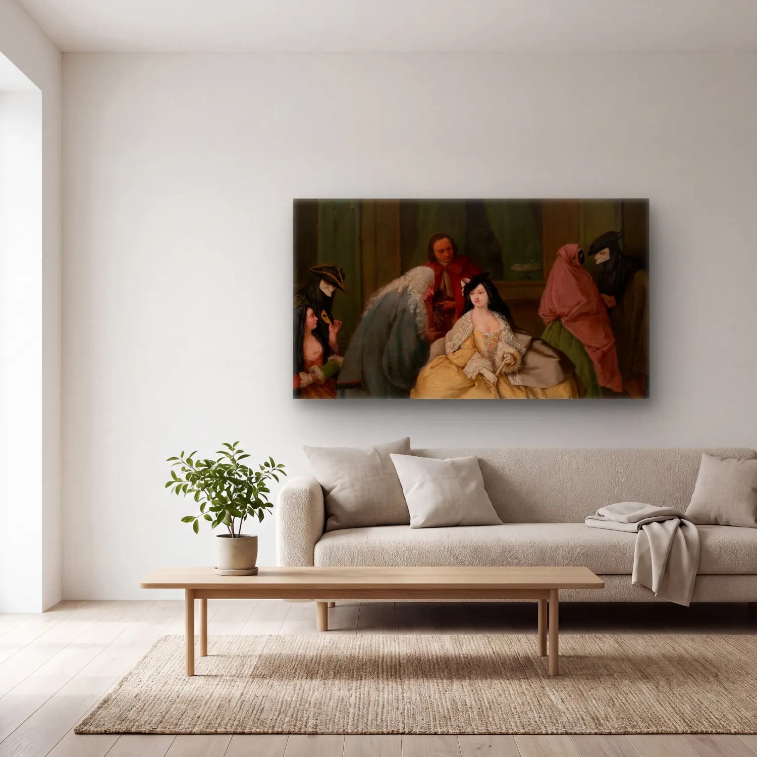Pietro Longhi – The Meeting cam tablo — açık renk salonda