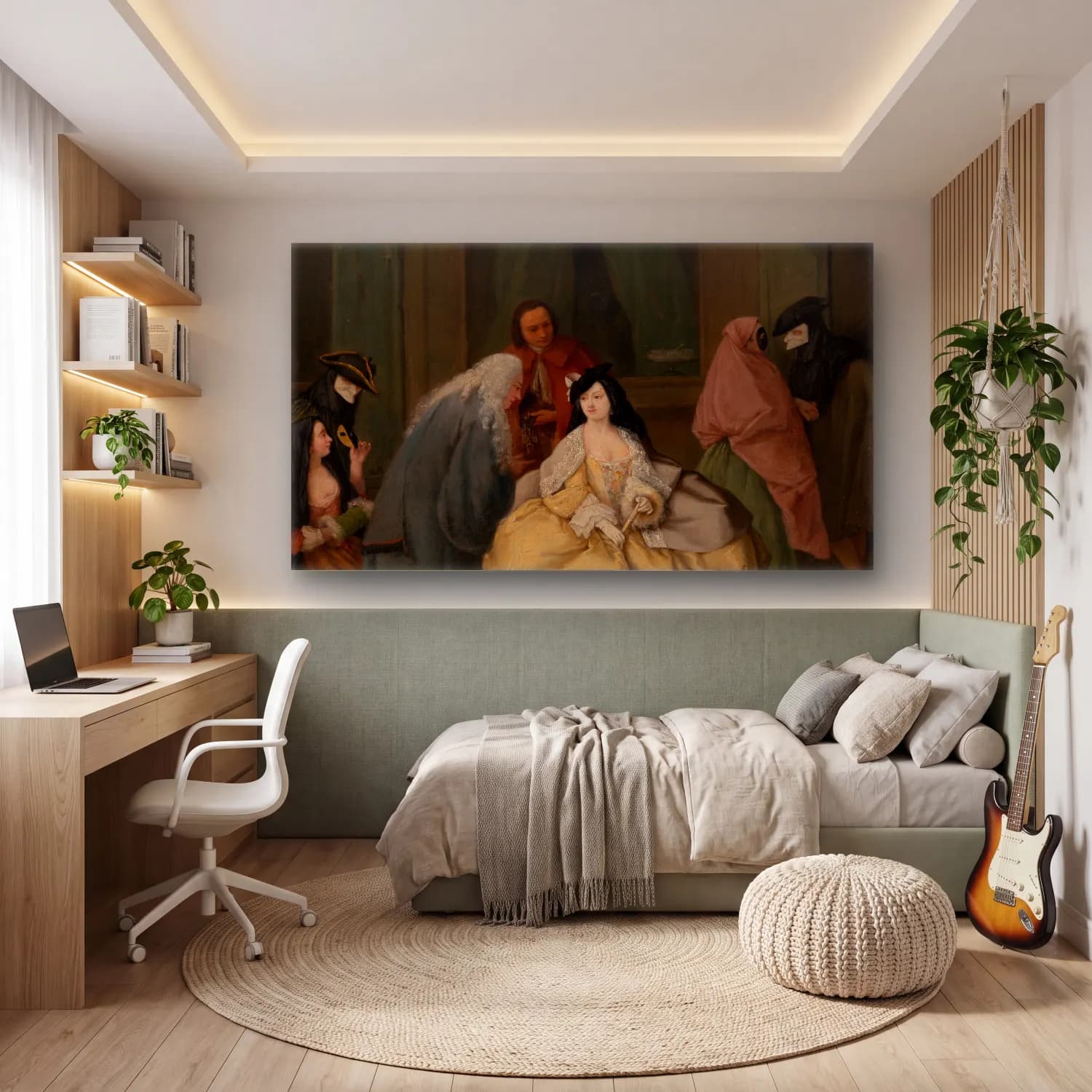 Pietro Longhi – The Meeting cam tablo — genç odasında
