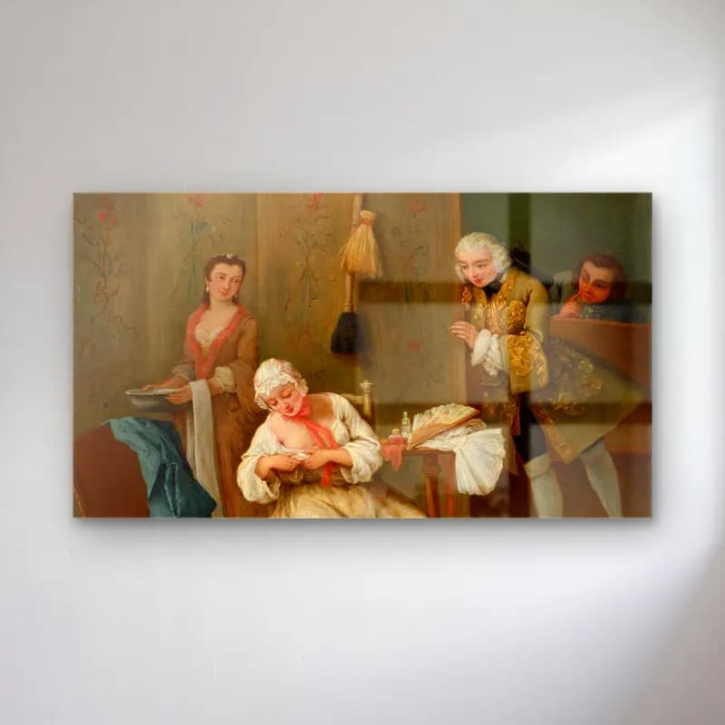 Pietro Longhi – The Quack Doctor (after 1763) cam tablo — Pietro Longhi – The Quack Doctor (after 1763) — yağlı boya vintage i̇ç mekân