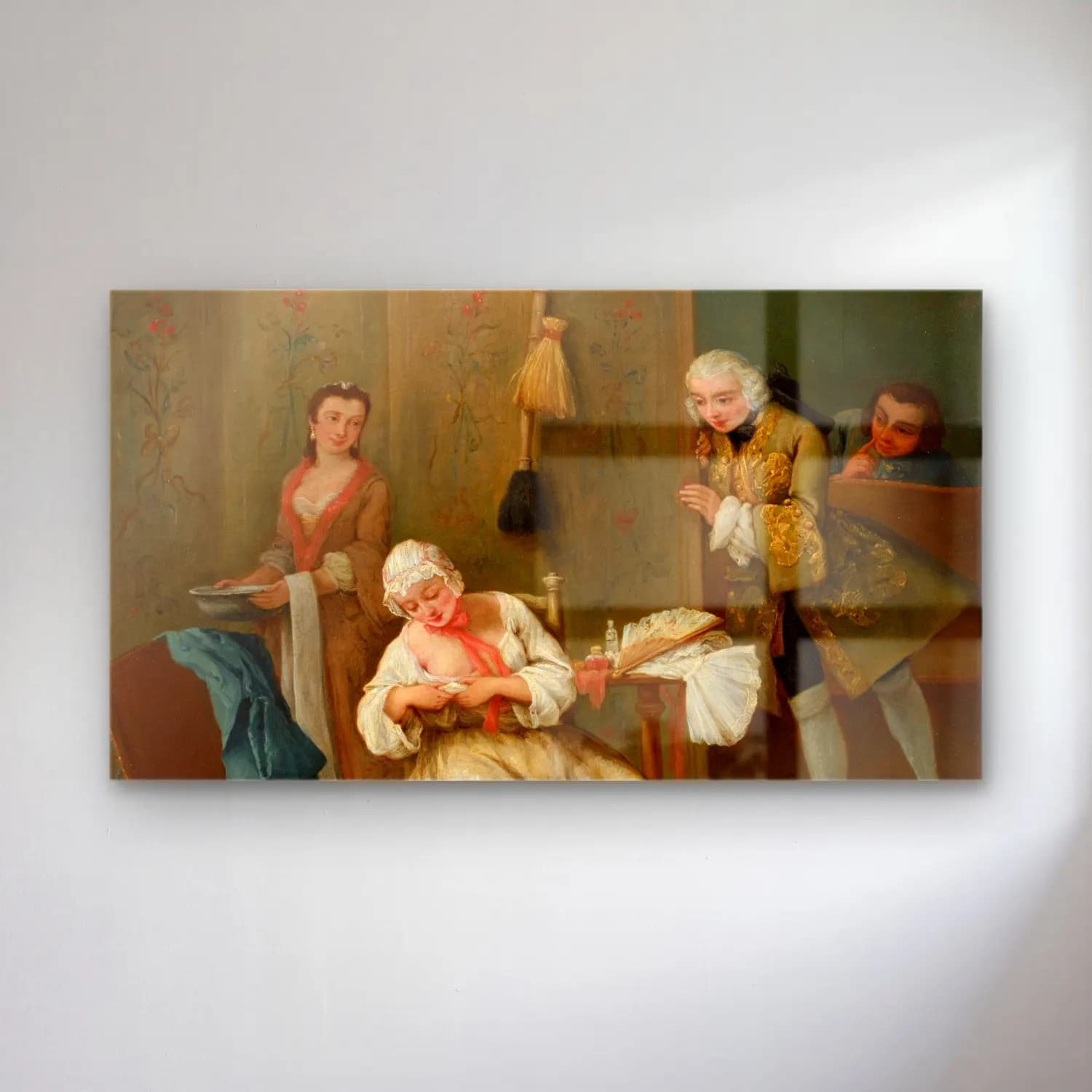 Pietro Longhi – The Quack Doctor (after 1763) cam tablo — Pietro Longhi – The Quack Doctor (after 1763) — yağlı boya vintage i̇ç mekân