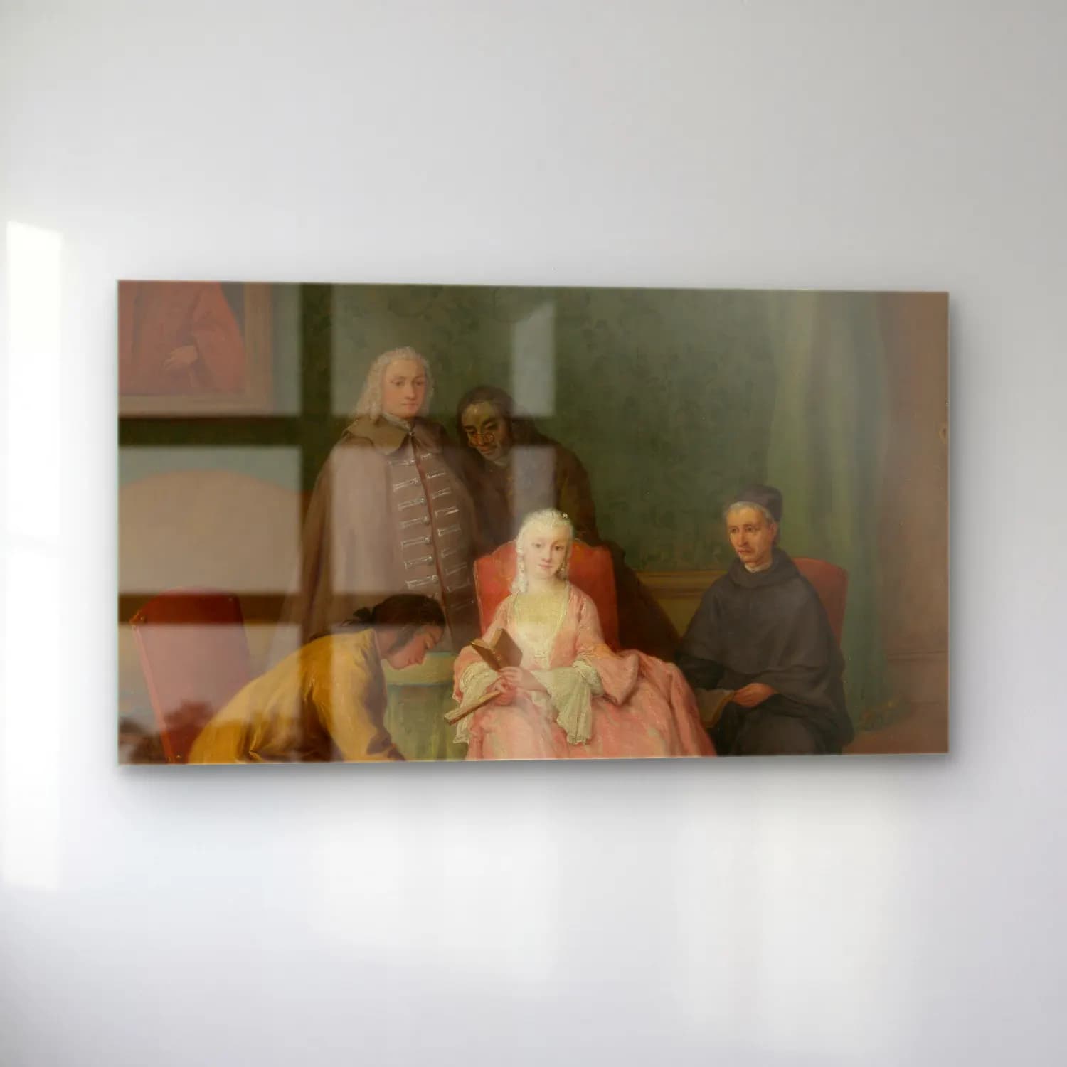 Pietro Longhi – The Visit cam tablo — sol açıdan görünüm