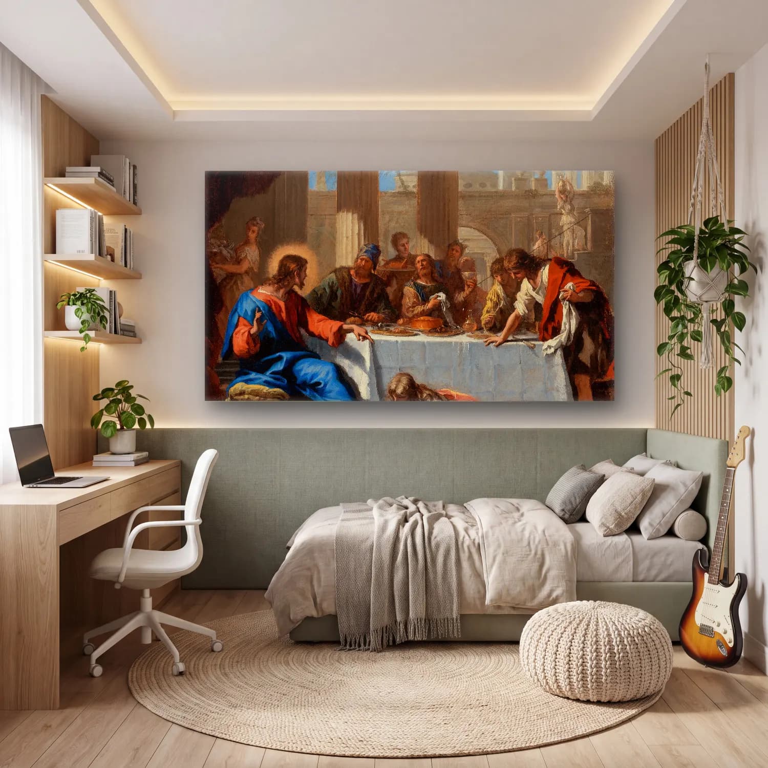 Sebastiano Ricci – Christ In The House Of Simon cam tablo — genç odasında