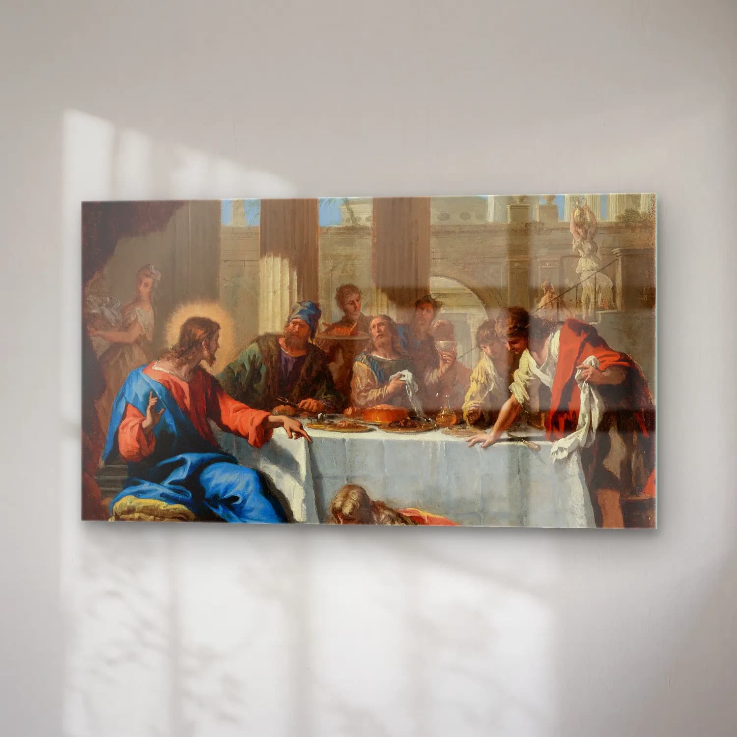 Sebastiano Ricci – Christ In The House Of Simon cam tablo — sağ açıdan görünüm