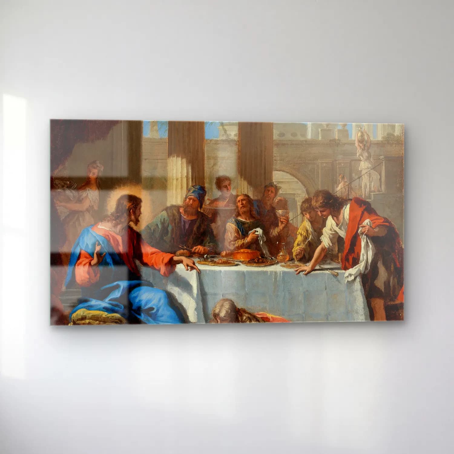 Sebastiano Ricci – Christ In The House Of Simon cam tablo — sol açıdan görünüm