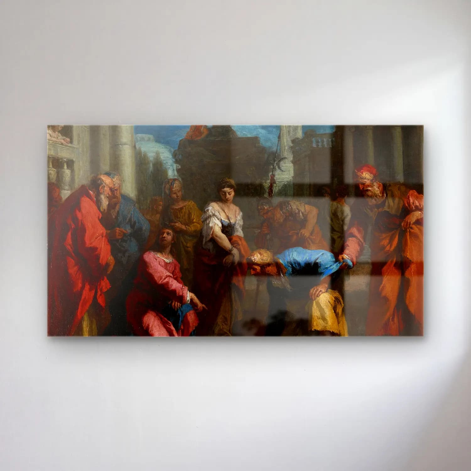 Sebastiano Ricci – Christ and the Woman Taken in Adultery cam tablo — Sebastiano Ricci – Christ and the Woman Taken in Adultery — yağlı boya dini sahne