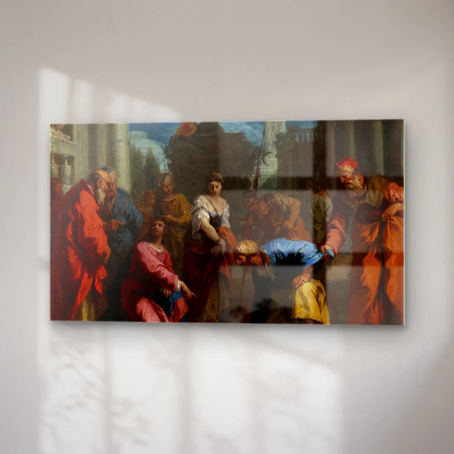 Sebastiano Ricci – Christ and the Woman Taken in Adultery cam tablo — sağ açıdan görünüm