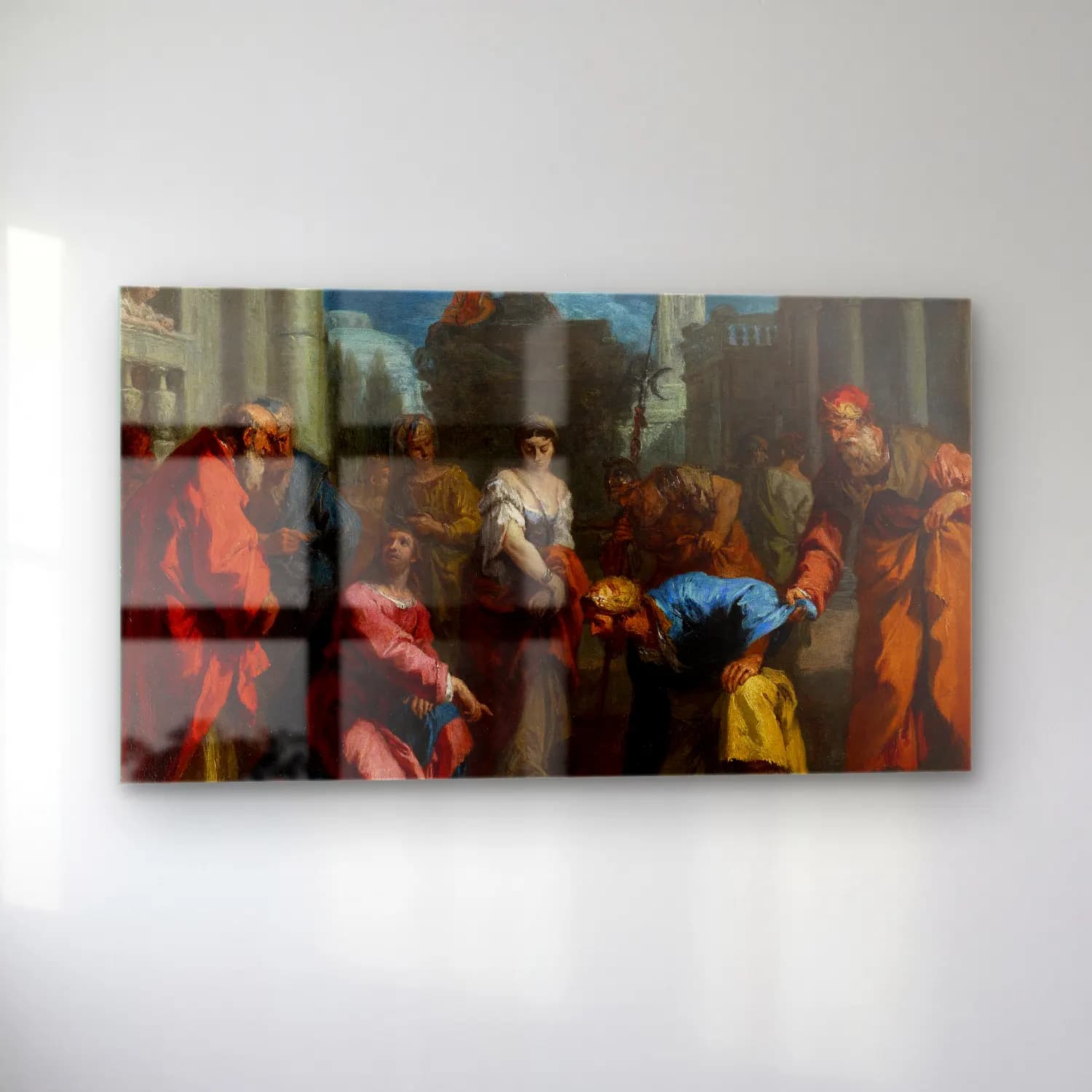 Sebastiano Ricci – Christ and the Woman Taken in Adultery cam tablo — sol açıdan görünüm