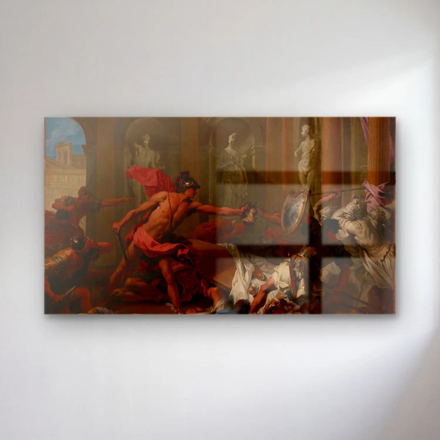 Sebastiano Ricci – Perseus Confronting Phineus With The Head of Medusa cam tablo — Sebastiano Ricci – Perseus Confronting Phineus With The Head of Medusa — yağlı boya mitolojik sahne