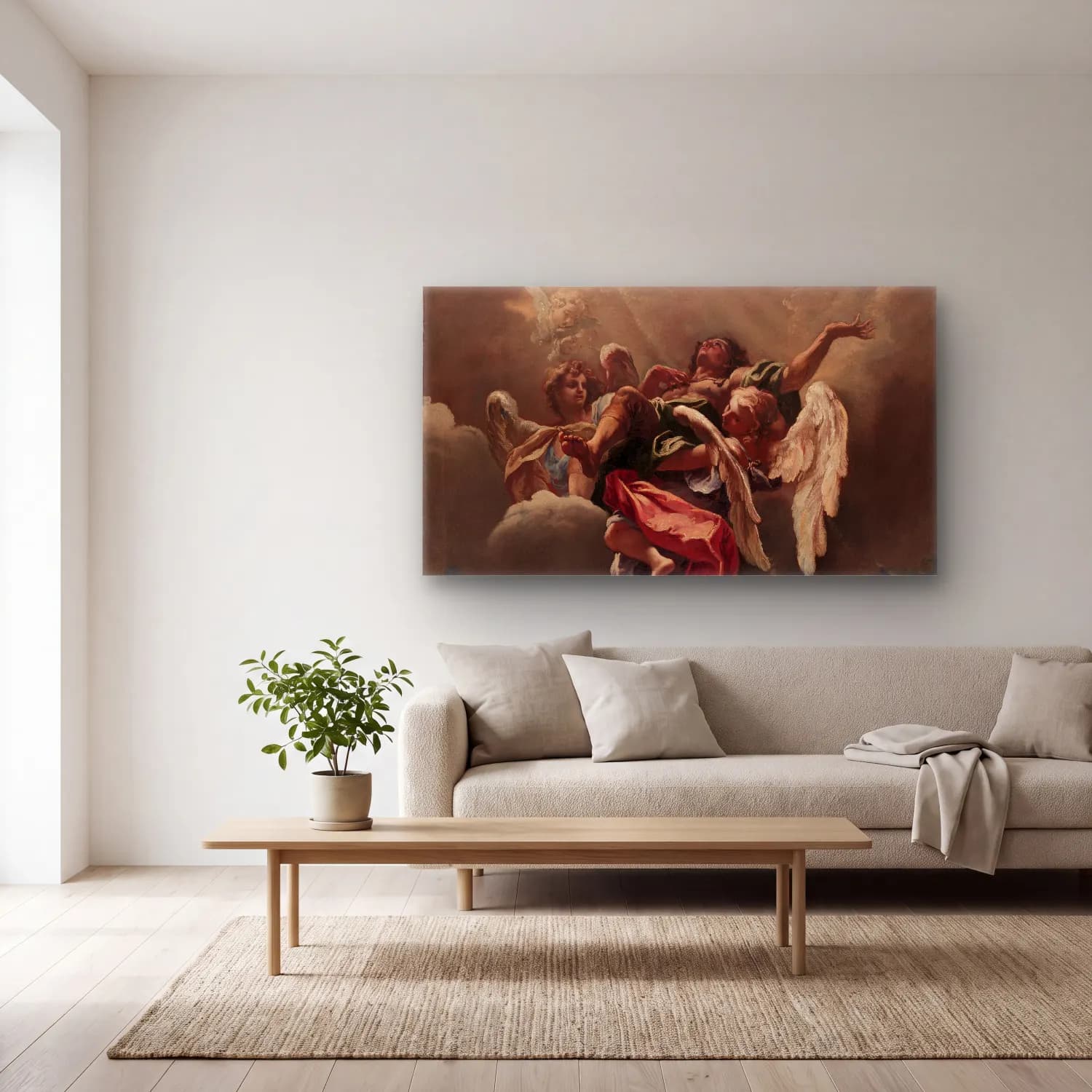 Sebastiano Ricci – Study for ‘An Apotheosis of a Saint’ (for San Bernardino… cam tablo — açık renk salonda