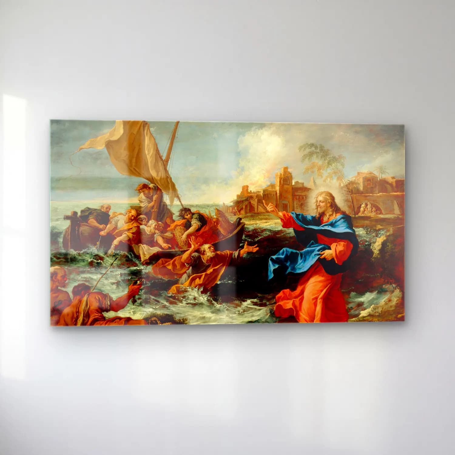 Sebastiano Ricci – The Miraculous Draught Of Fishes (ca. between 1695 and 1697) cam tablo — sol açıdan görünüm