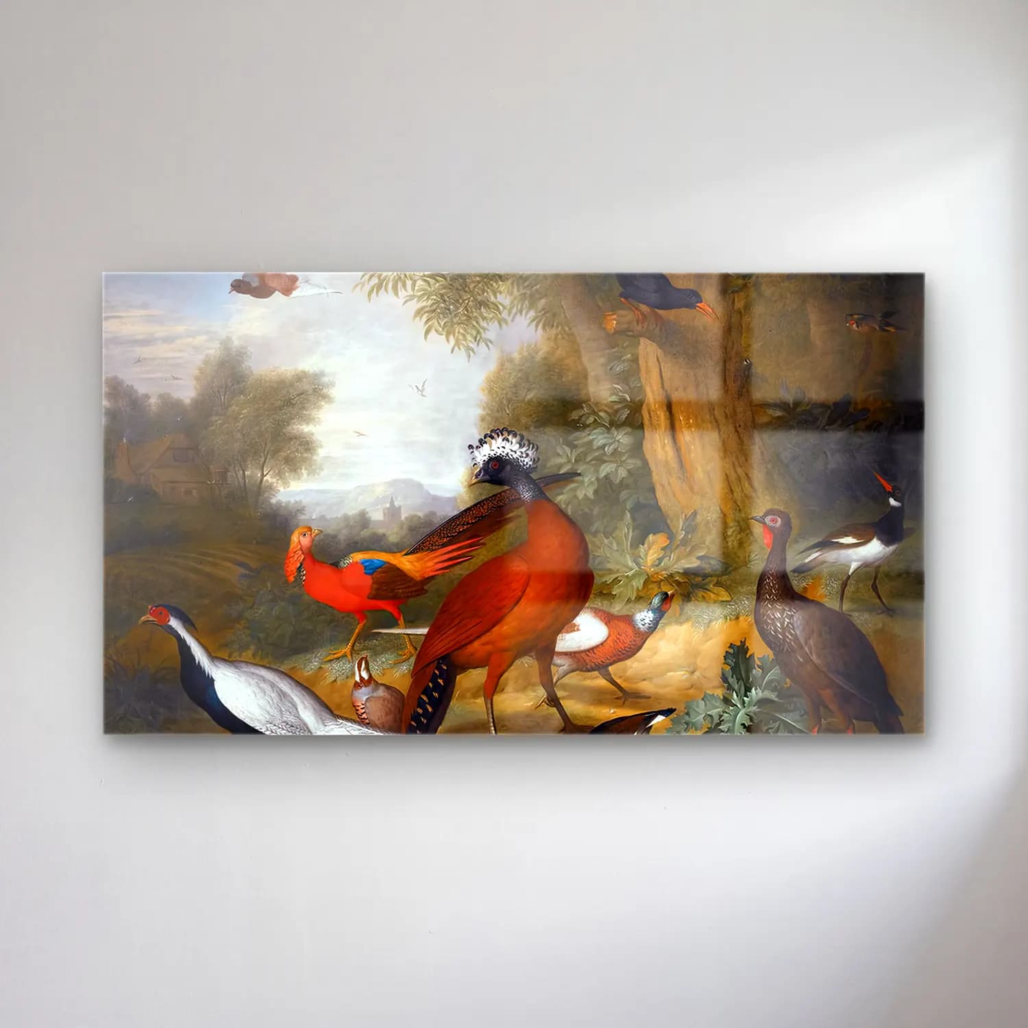 Tobias Stranover – Birds in a Landscape cam tablo — Tobias Stranover – Birds in a Landscape — vintage papağan