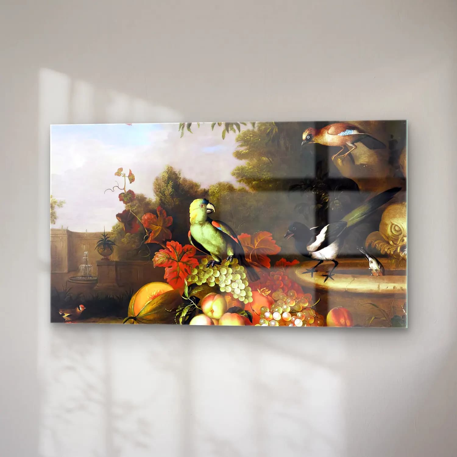 Tobias Stranover – Still-Life of Fruit and Birds cam tablo — sağ açıdan görünüm