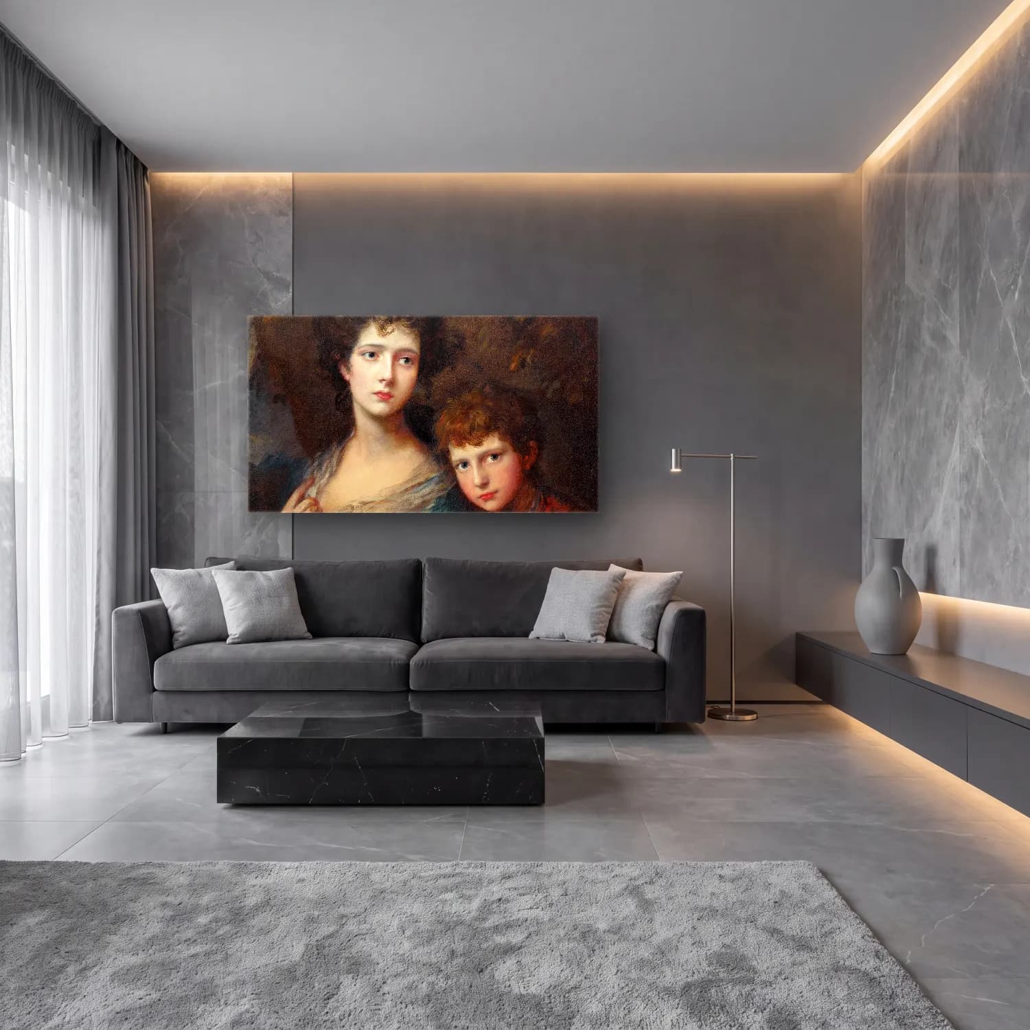 Thomas Gainsborough – Elizabeth And Thomas Linley cam tablo — lüks salon duvarında