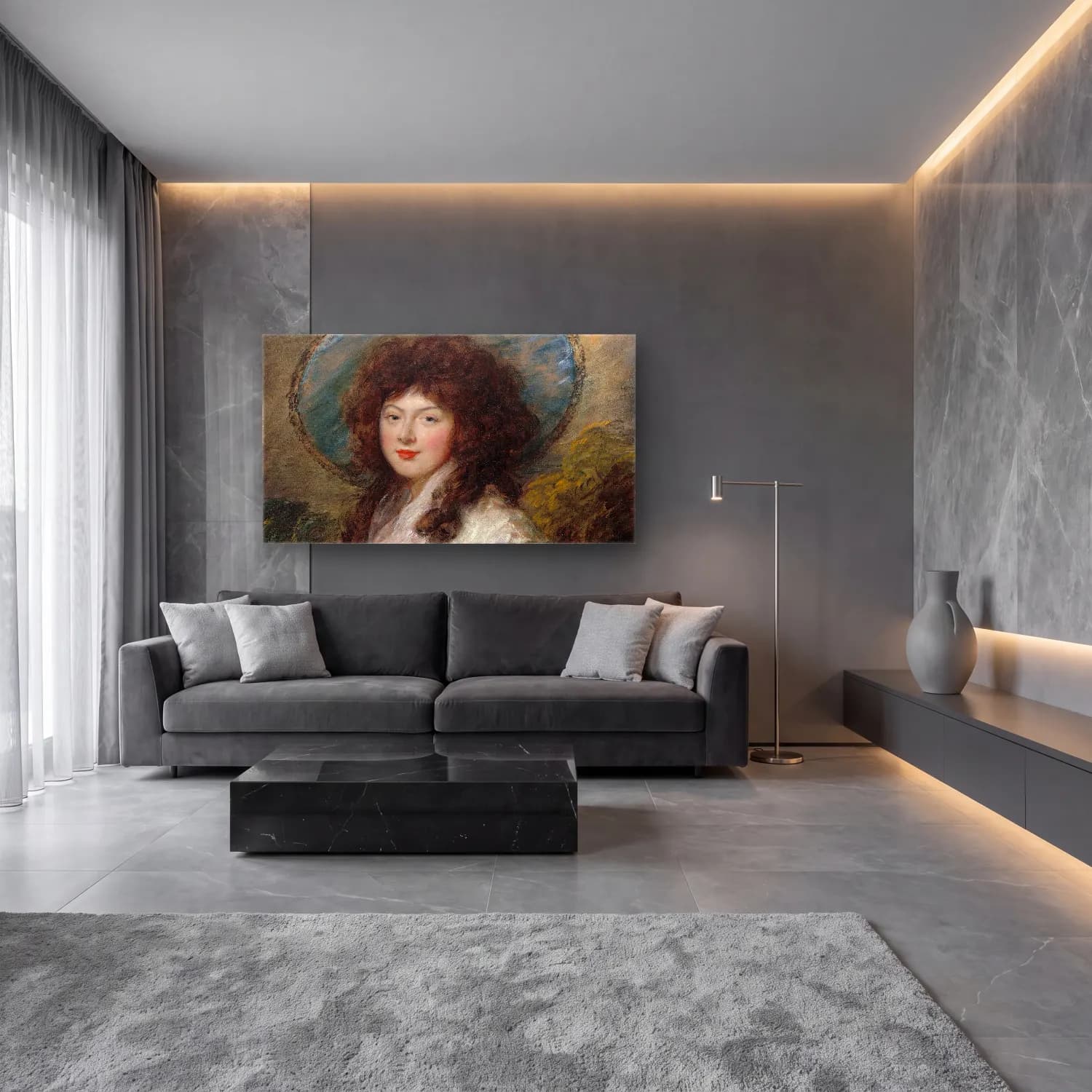 Thomas Gainsborough – Miss Catherine Tatton cam tablo — lüks salon duvarında