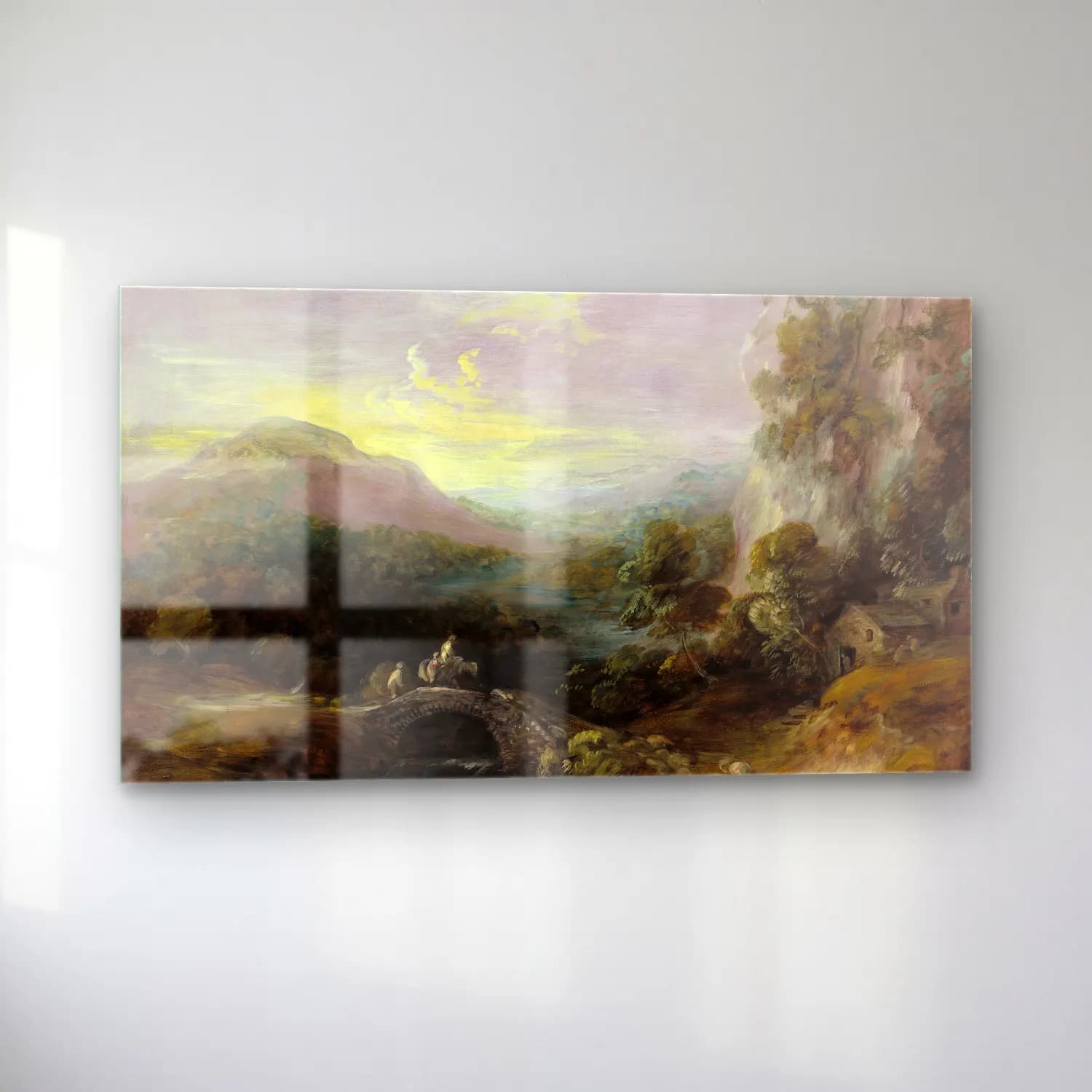 Thomas Gainsborough – Mountain Landscape with Bridge cam tablo — sol açıdan görünüm