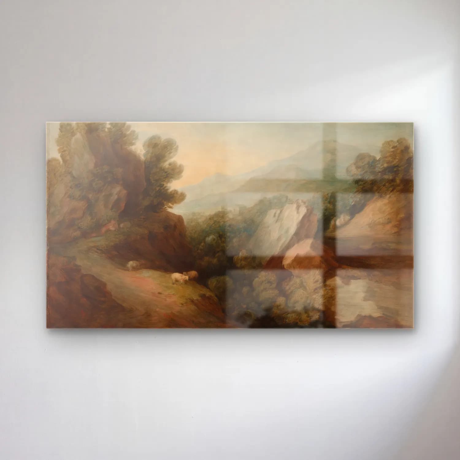 Thomas Gainsborough – Rocky, Wooded Landscape with a Dell and Weir cam tablo — Thomas Gainsborough – Rocky, Wooded Landscape with a Dell and Weir — yağlı boya dağ manzarası