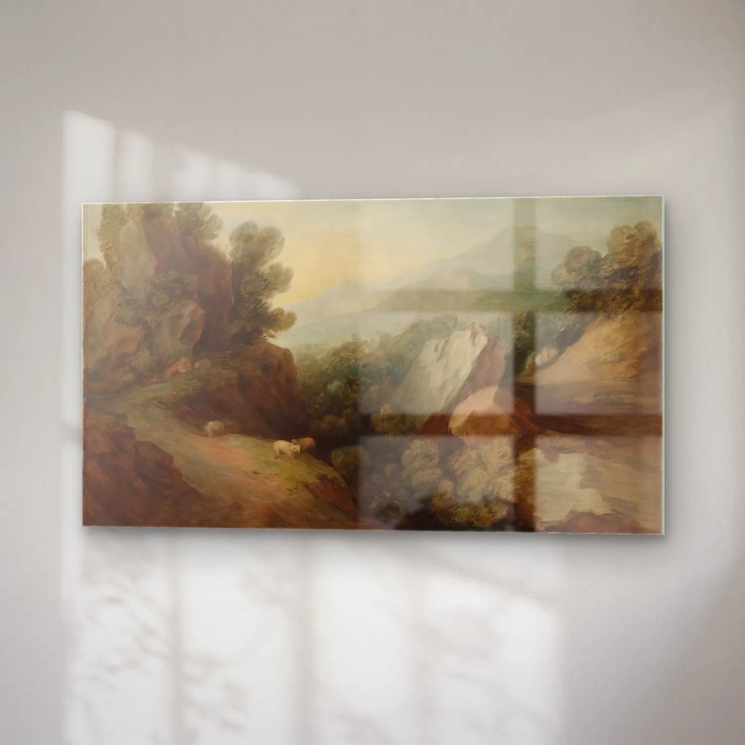 Thomas Gainsborough – Rocky, Wooded Landscape with a Dell and Weir cam tablo — sağ açıdan görünüm