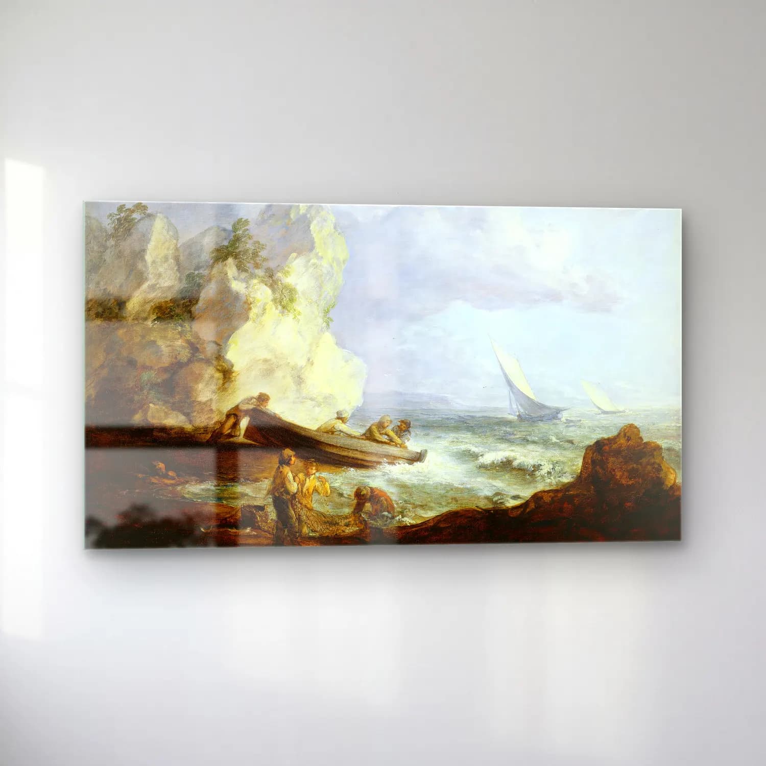 Thomas Gainsborough – Seashore with Fishermen cam tablo — sol açıdan görünüm