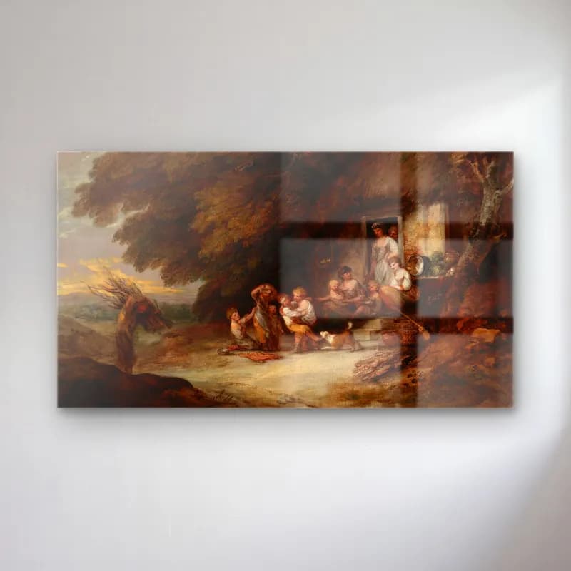 Thomas Gainsborough – The Cottage Door cam tablo — Thomas Gainsborough – The Cottage Door — yağlı boya kır evi
