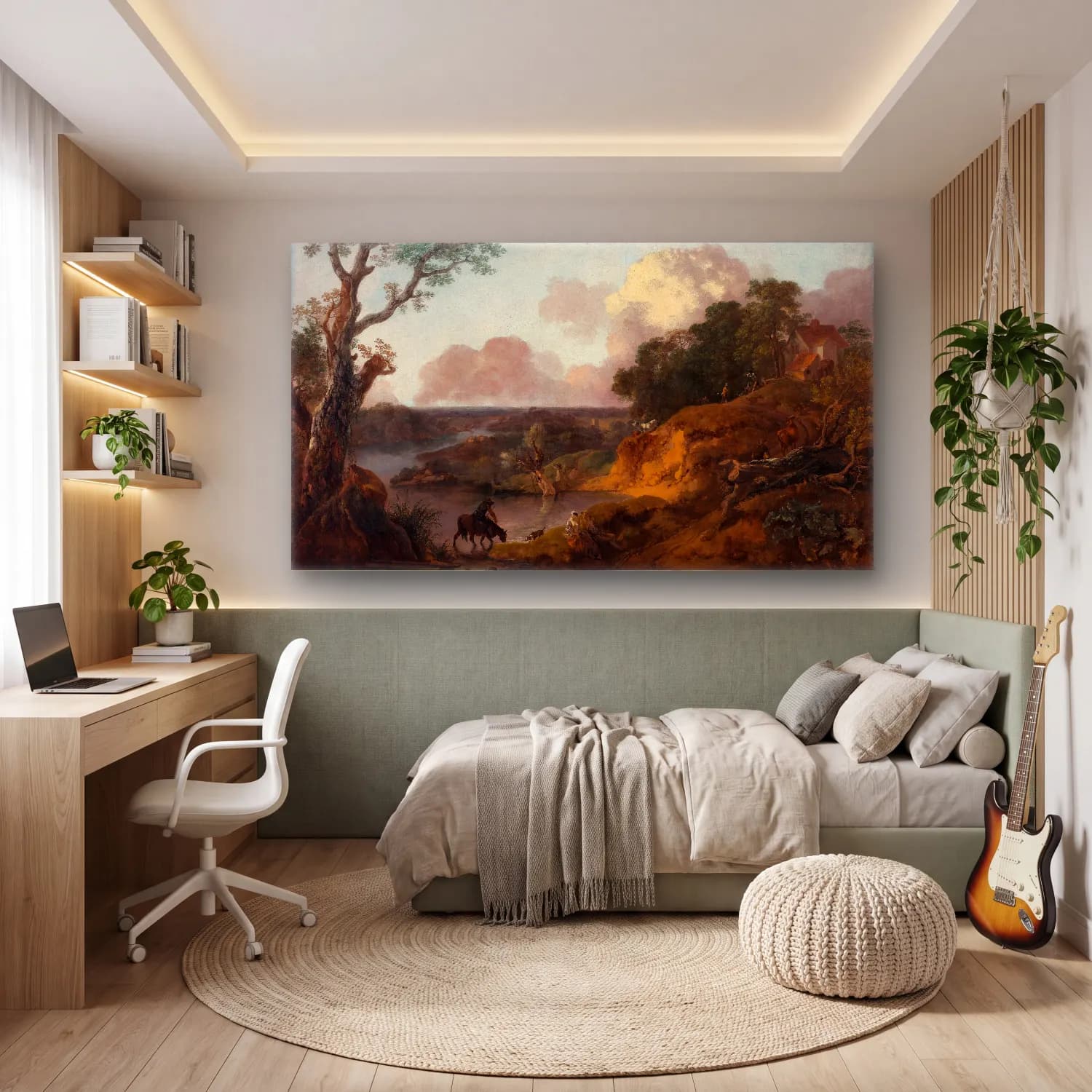 Thomas Gainsborough – View in Suffolk cam tablo — genç odasında