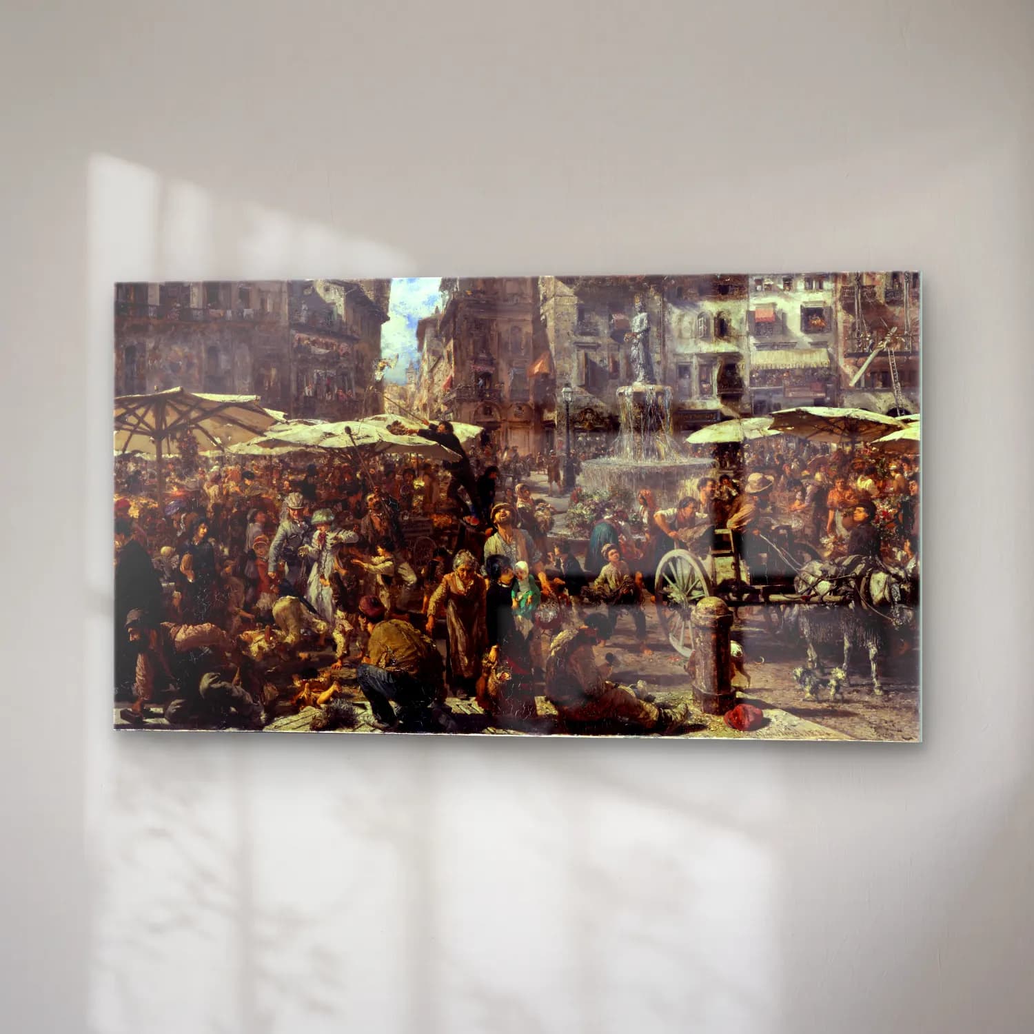 Adolph von Menzel – Piazza d’Erbe in Verona cam tablo — sağ açıdan görünüm